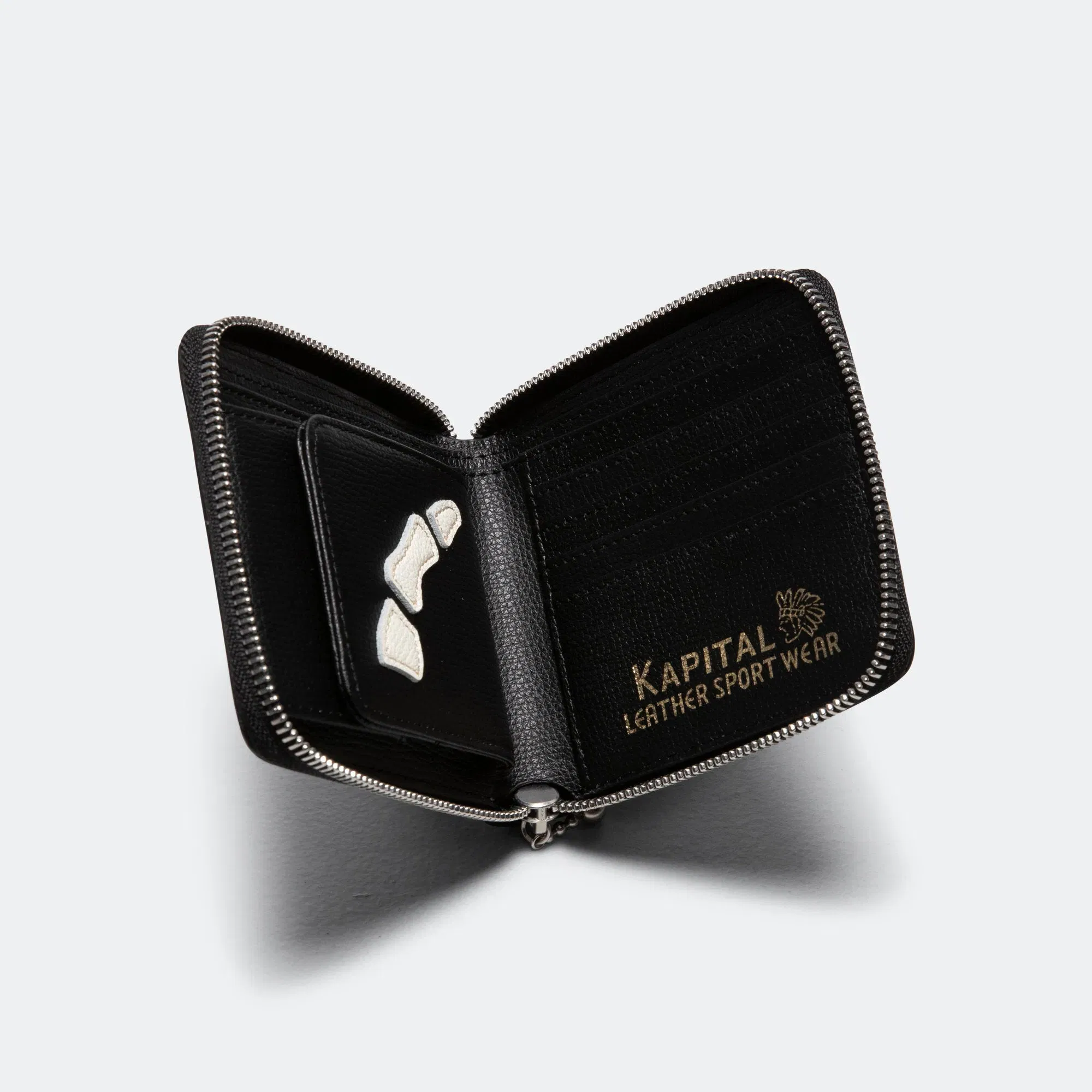 KAPITAL THUMB-UP BONE BAND ZIP Wallet - Black