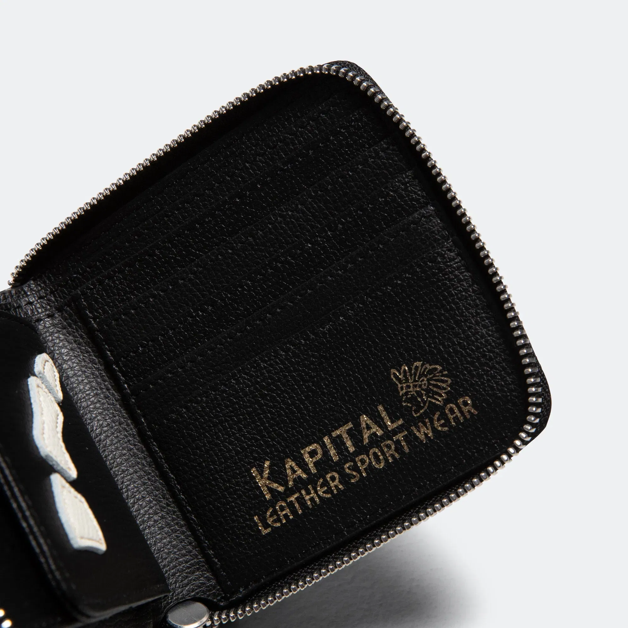 KAPITAL THUMB-UP BONE BAND ZIP Wallet - Black