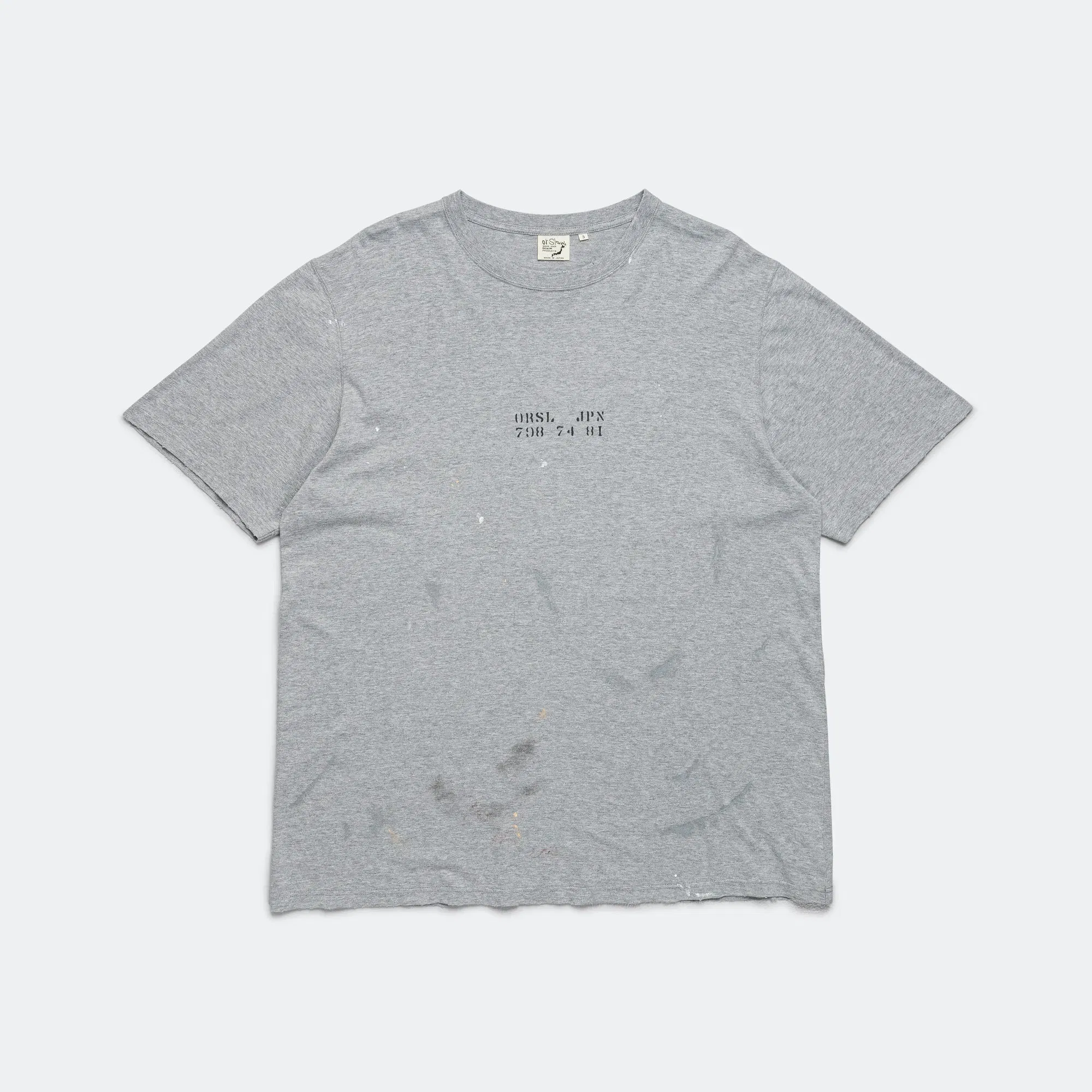 orSlow Japan Print SS T-Shirt - Heather Gray