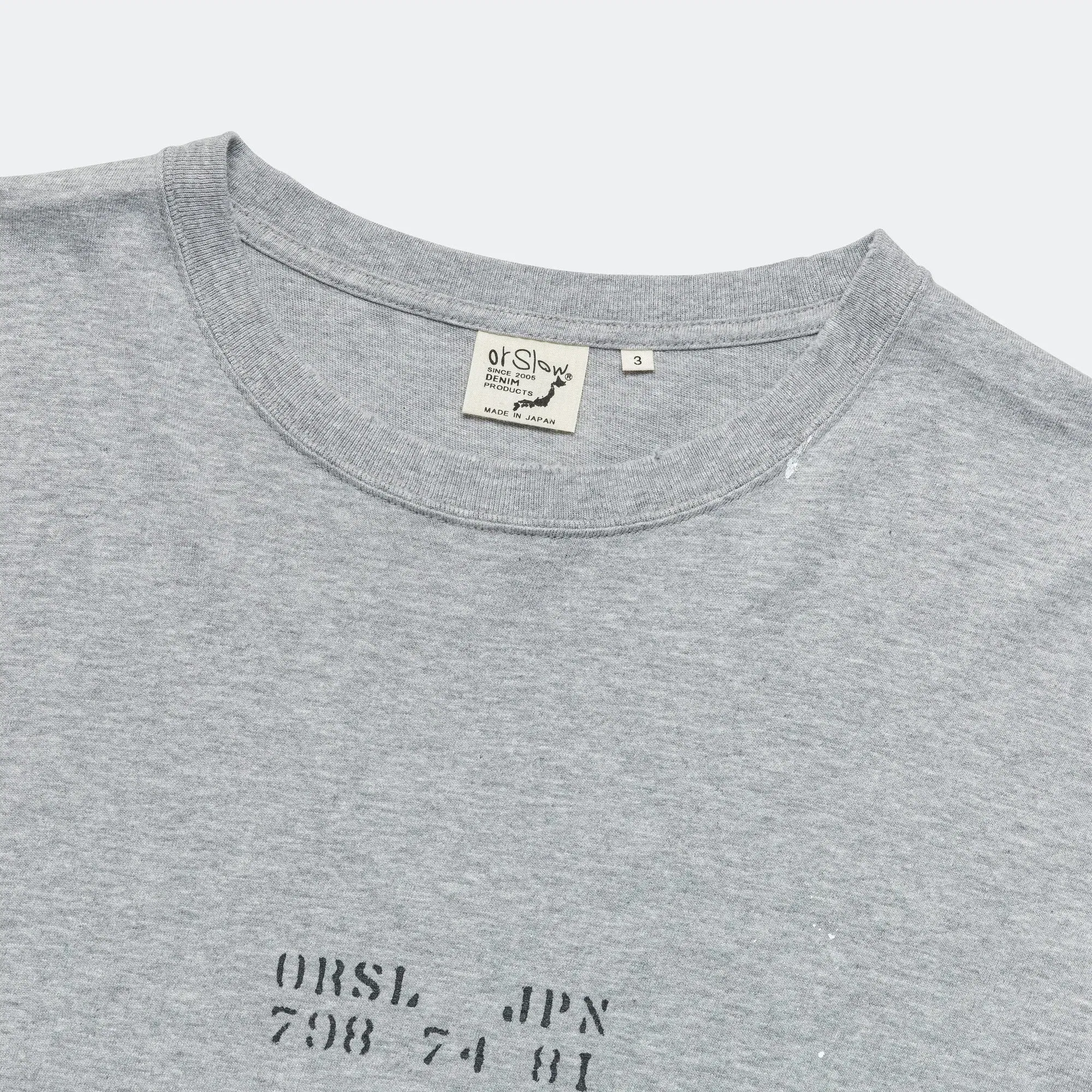 orSlow Japan Print SS T-Shirt - Heather Gray