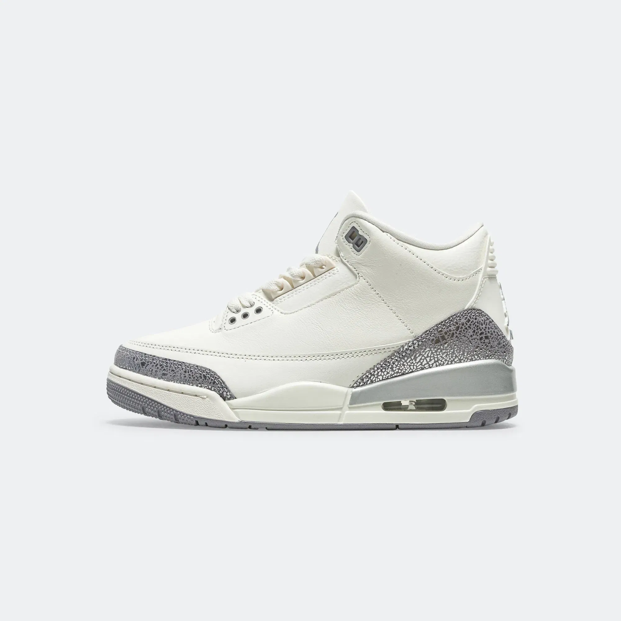 Air Jordan Womens Air Jordan 3 - Sail/Cement Grey-Metallic Silver