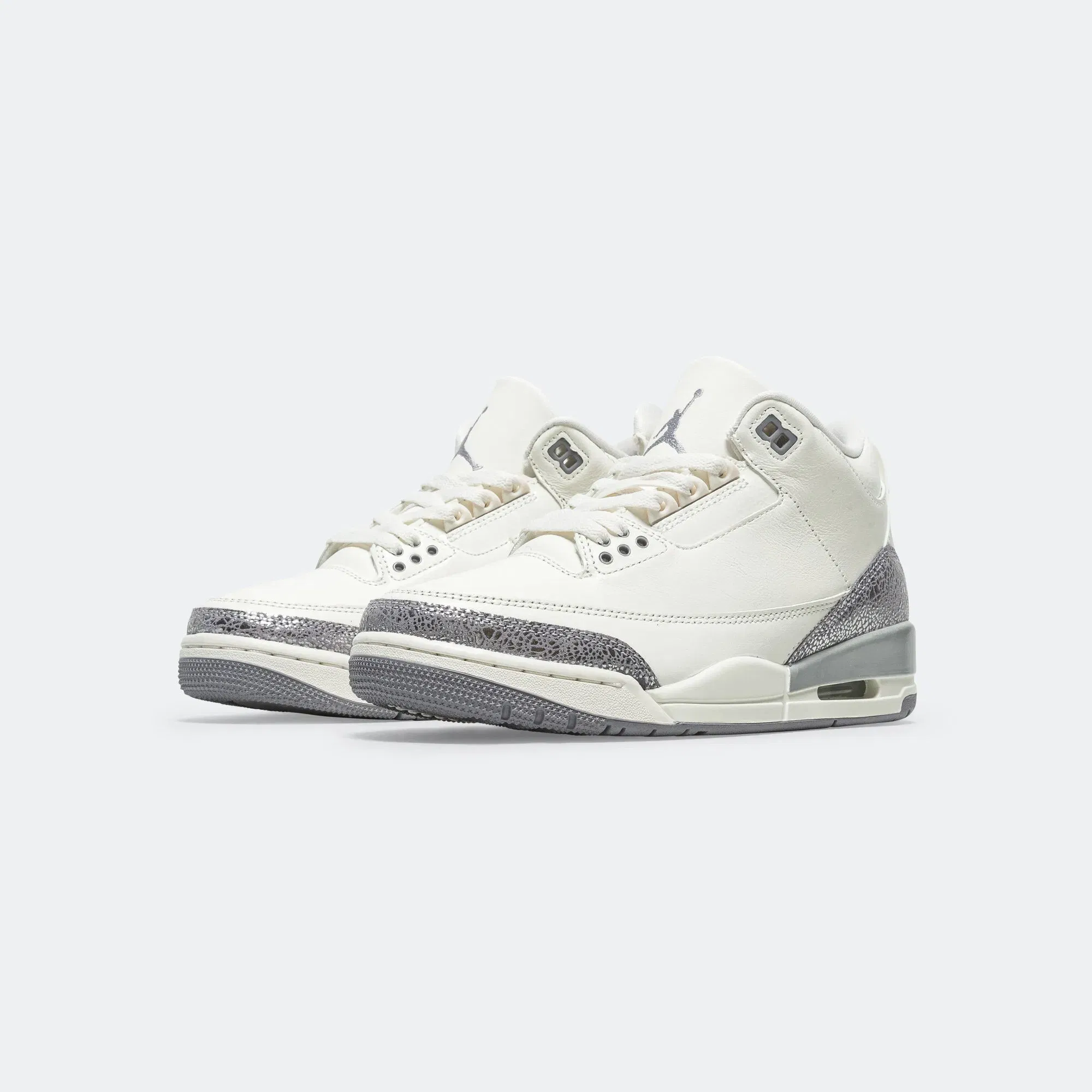 Air Jordan Womens Air Jordan 3 - Sail/Cement Grey-Metallic Silver