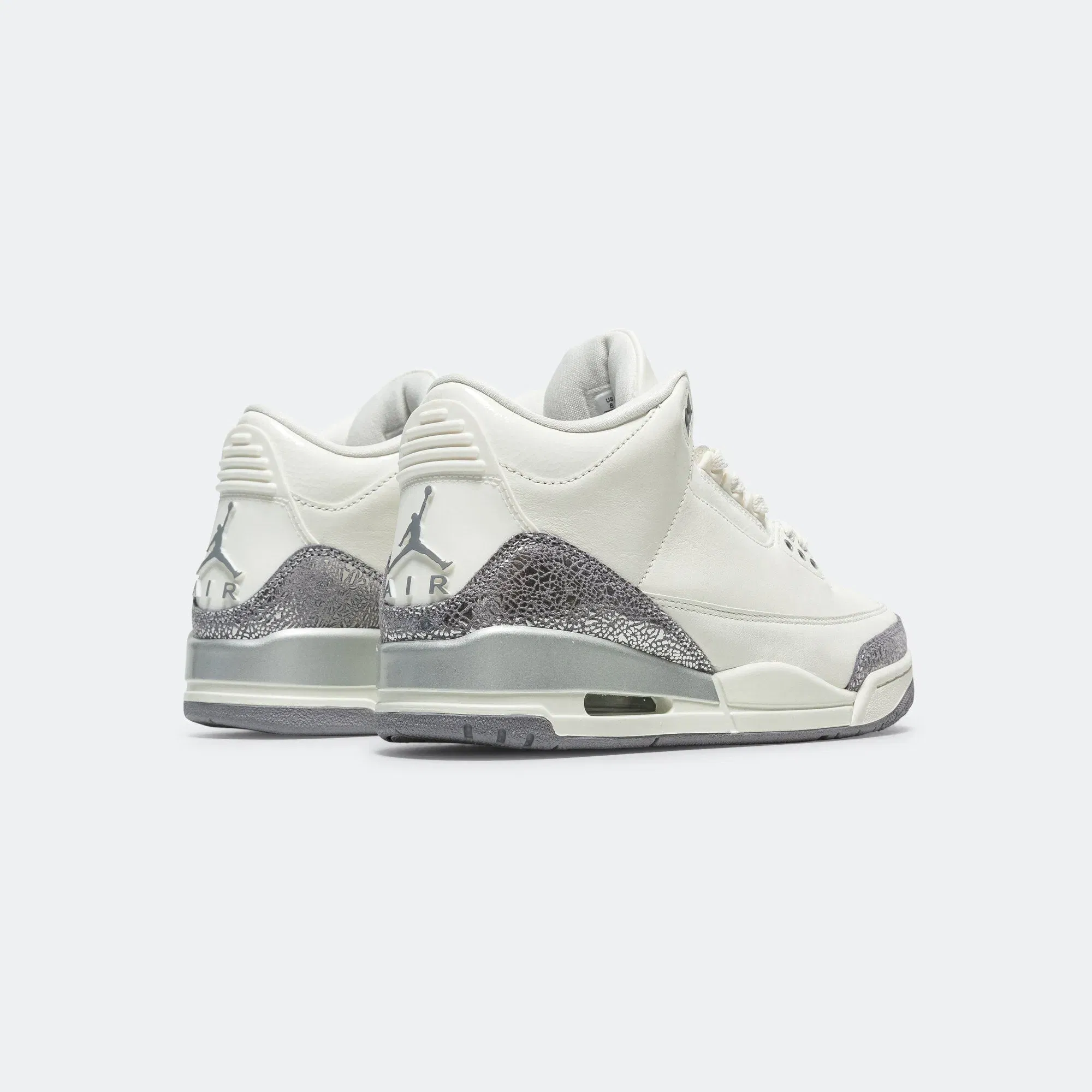 Air Jordan Womens Air Jordan 3 - Sail/Cement Grey-Metallic Silver