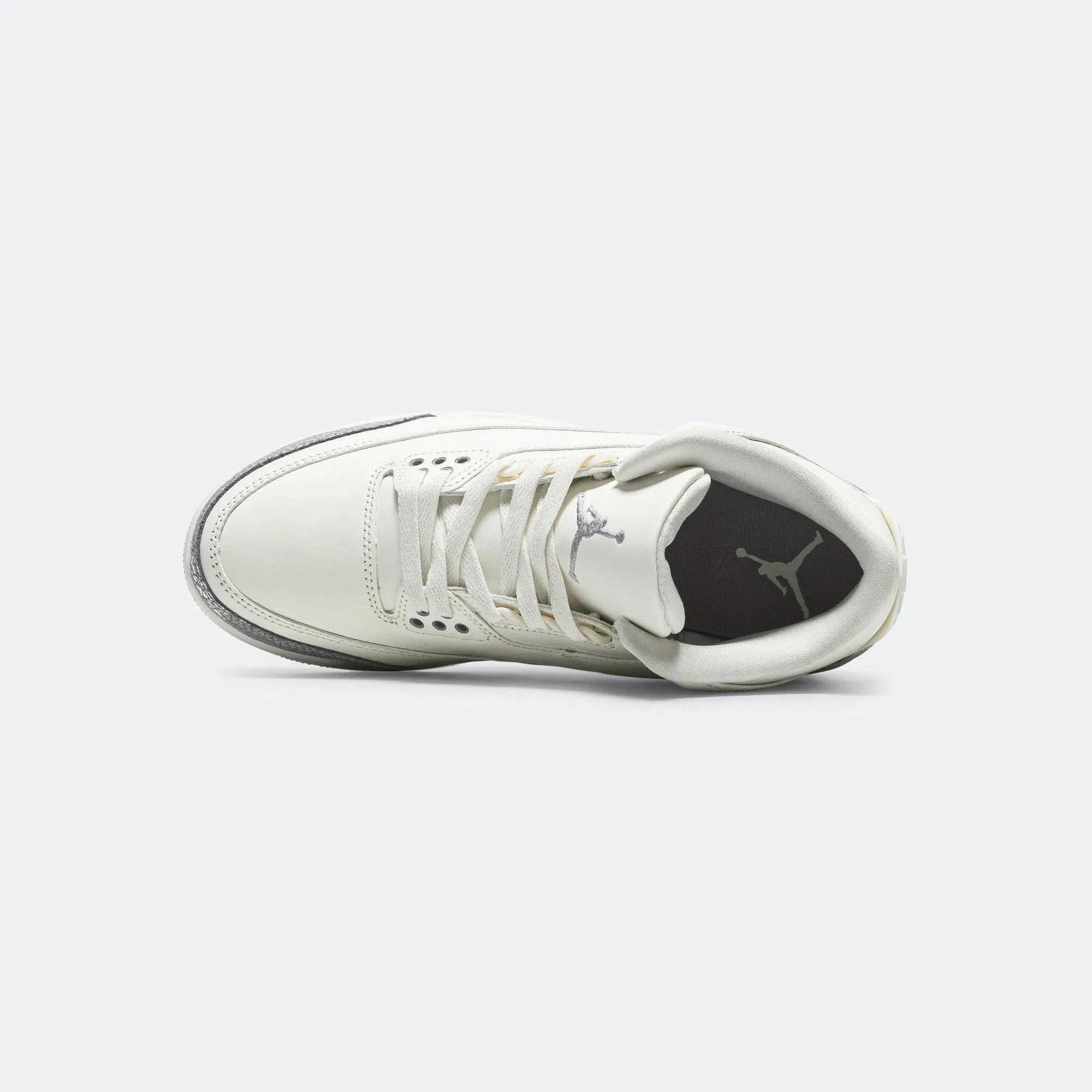 Air Jordan Womens Air Jordan 3 - Sail/Cement Grey-Metallic Silver