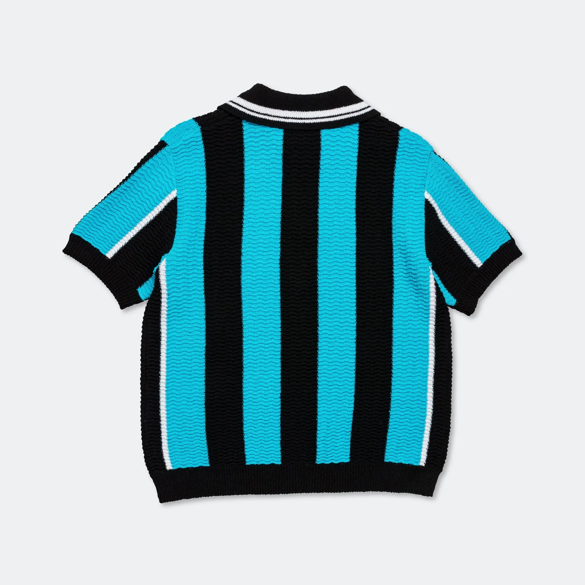 Andersson Bell Stripe Soccer Polo Sweater - Black/Blue