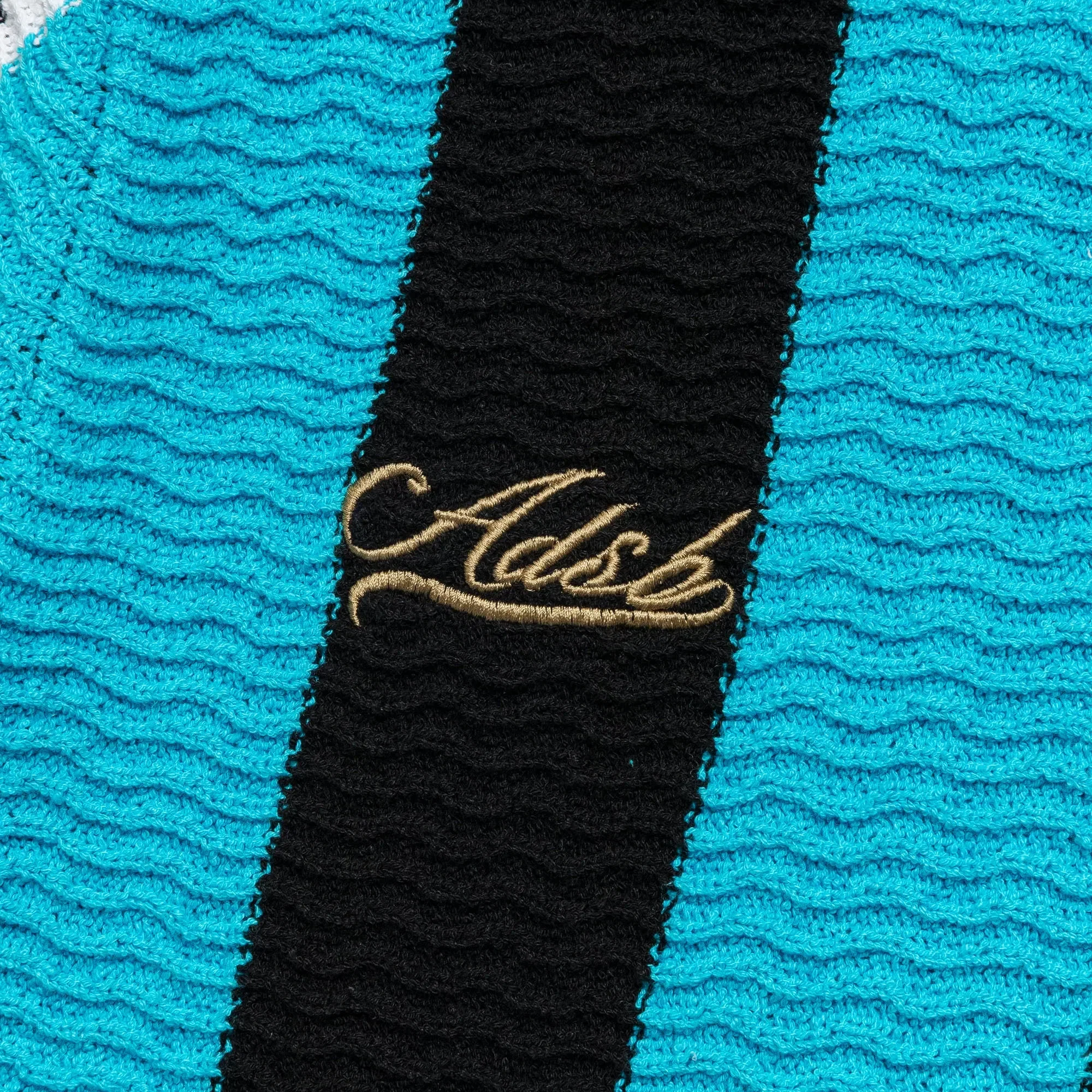 Andersson Bell Stripe Soccer Polo Sweater - Black/Blue