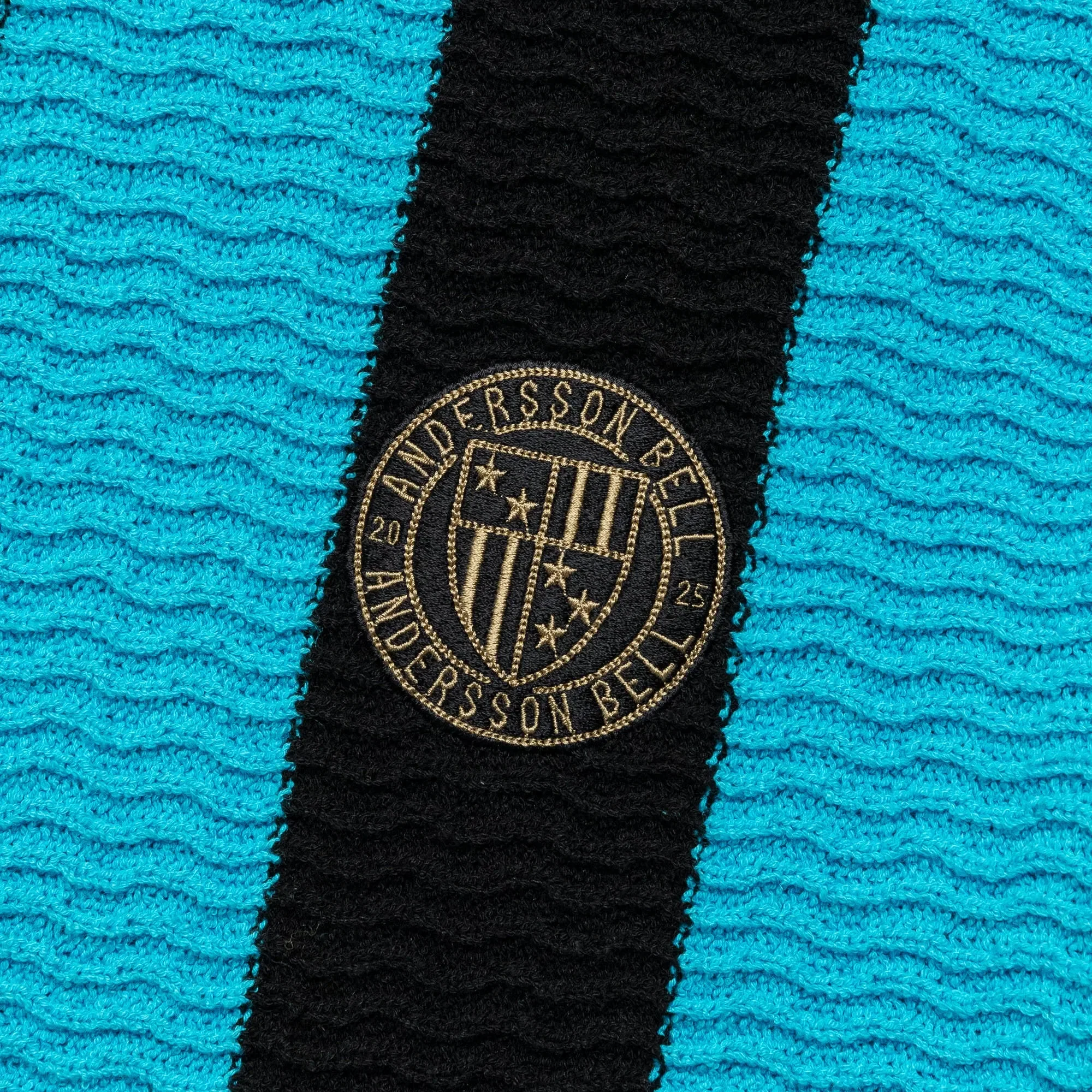 Andersson Bell Stripe Soccer Polo Sweater - Black/Blue