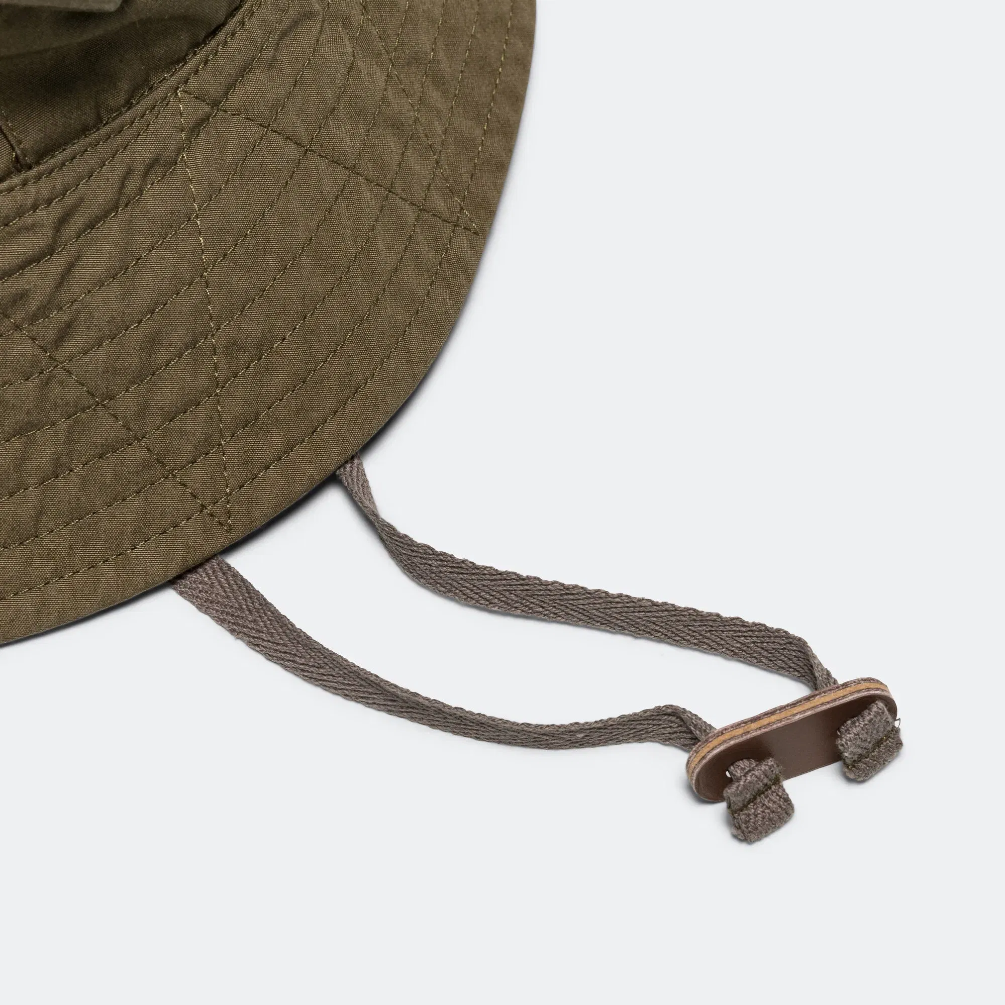 Engineered Garments Explorer Hat - Olive Coated Cotton Cloth