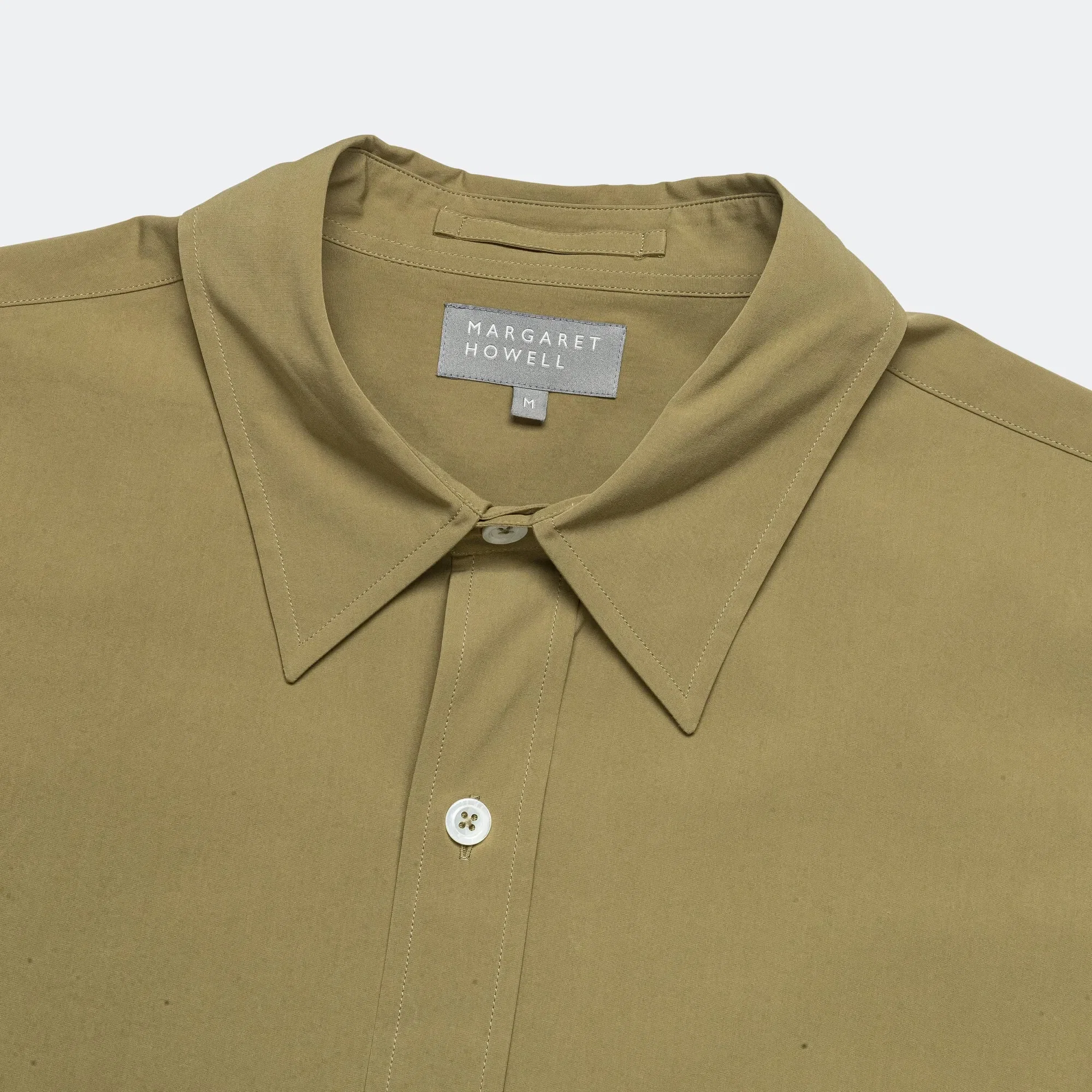 Margaret Howell Monogram Shirt - Fine Cotton Poplin Warm Olive