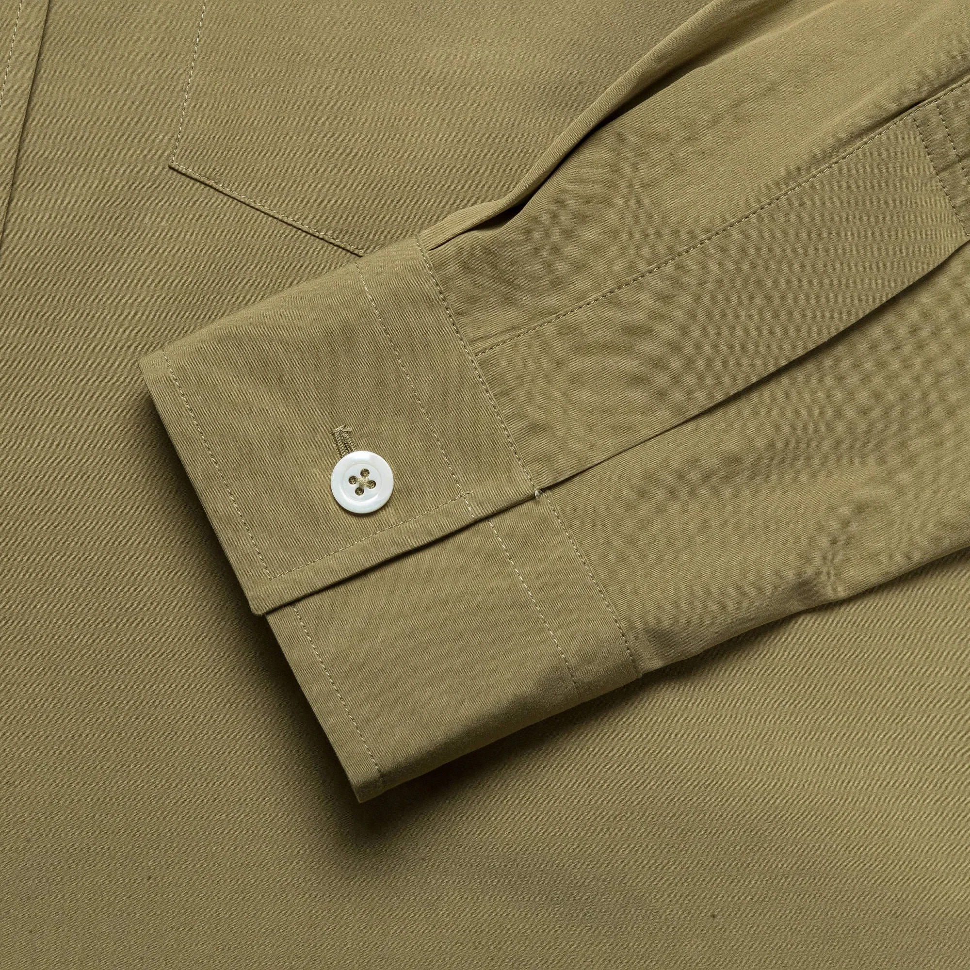 Margaret Howell Monogram Shirt - Fine Cotton Poplin Warm Olive