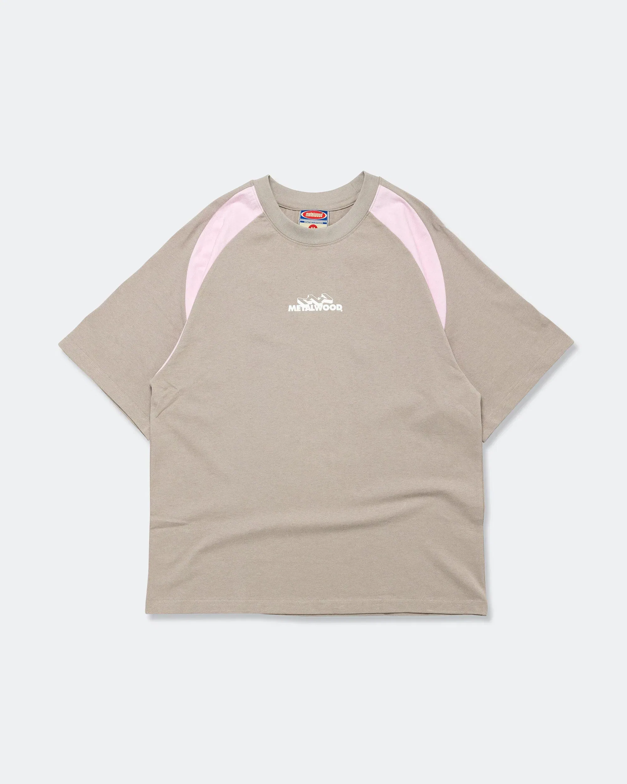 Metalwood Mountaineer Raglan T-Shirt - Grey/Pink