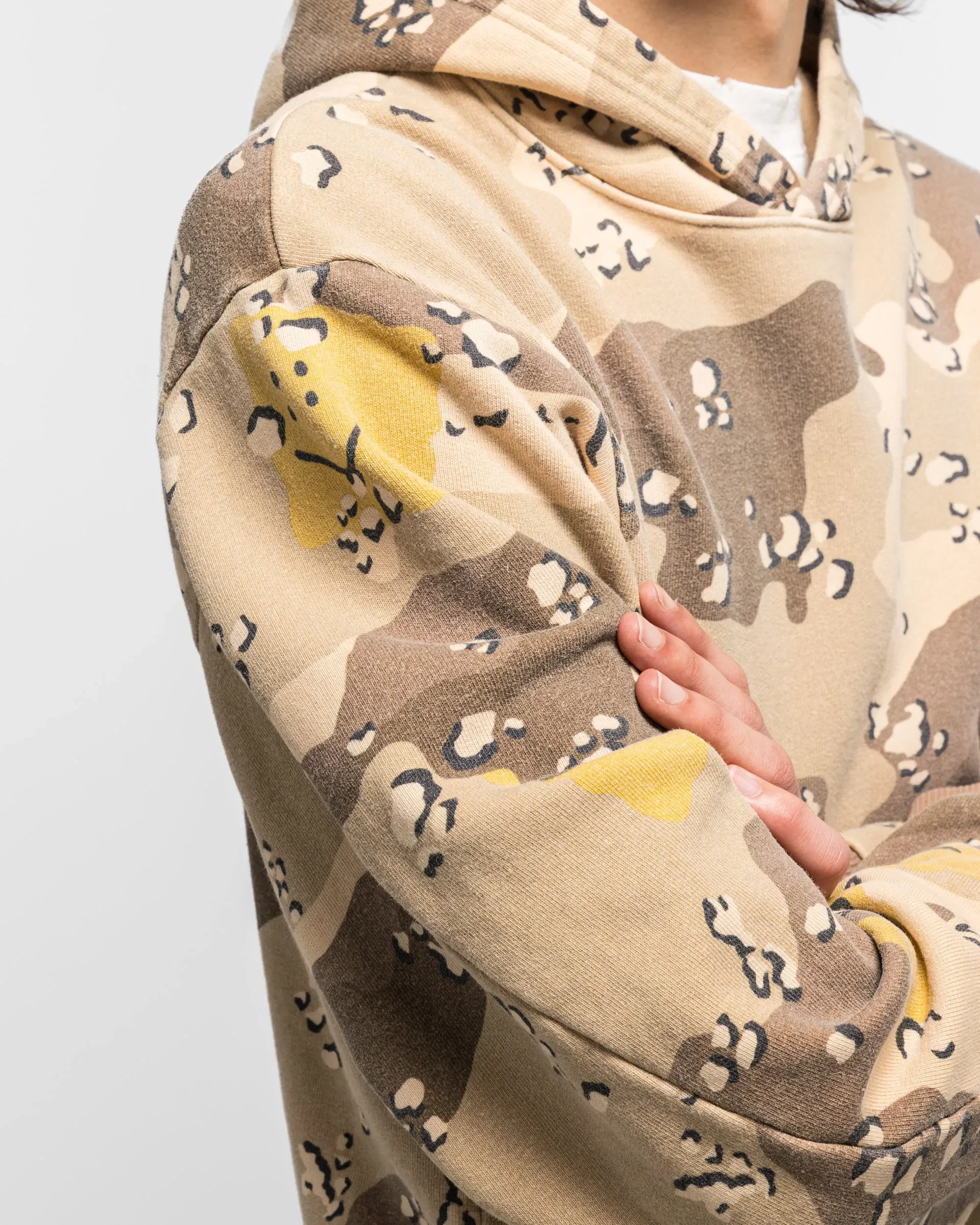 KAPITAL SWT Knit PECKISH CHOCO-CHIP Camo Hoodie - Beige