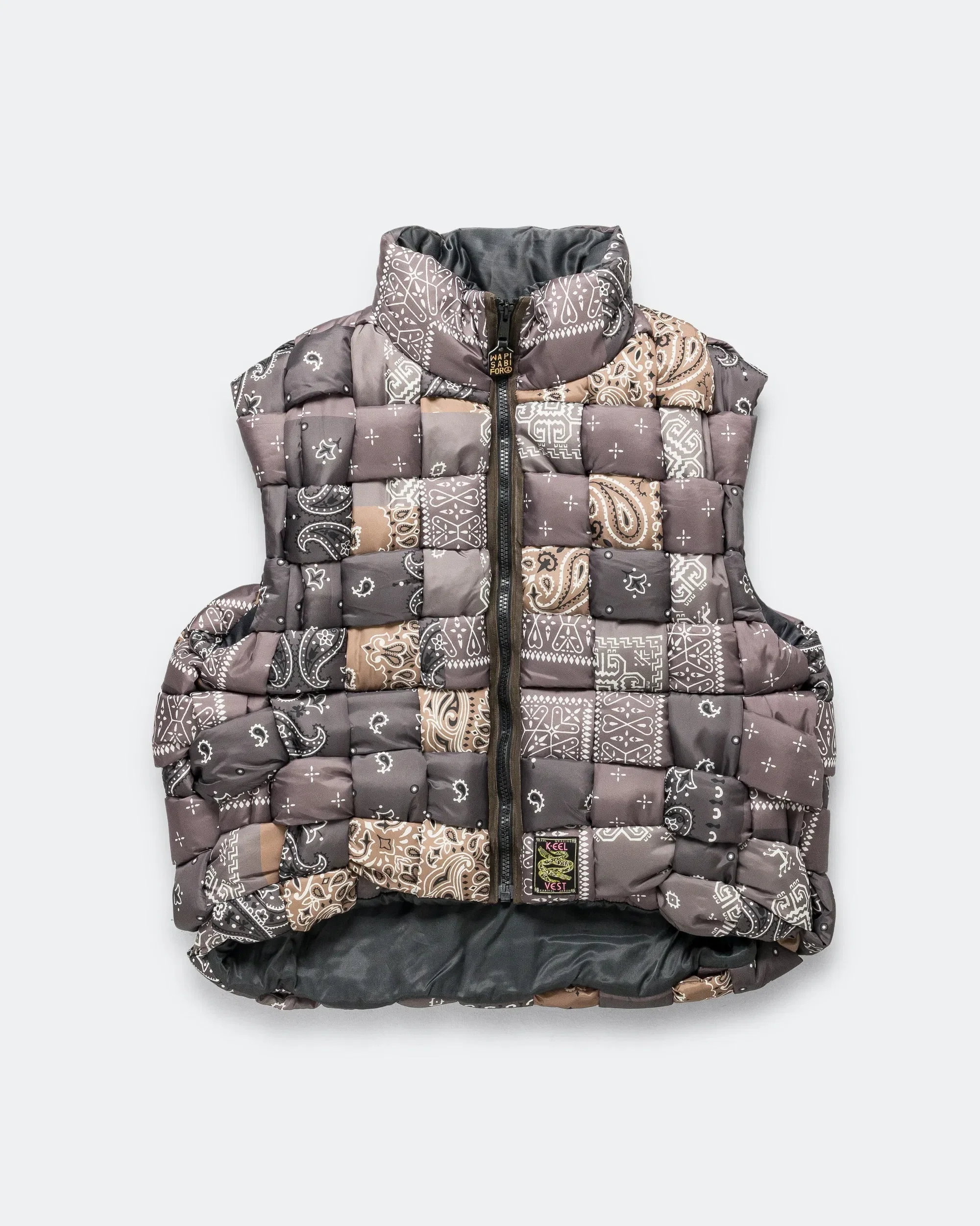 KAPITAL Bandanna Nylon KEEL Weaving Vest - Brown