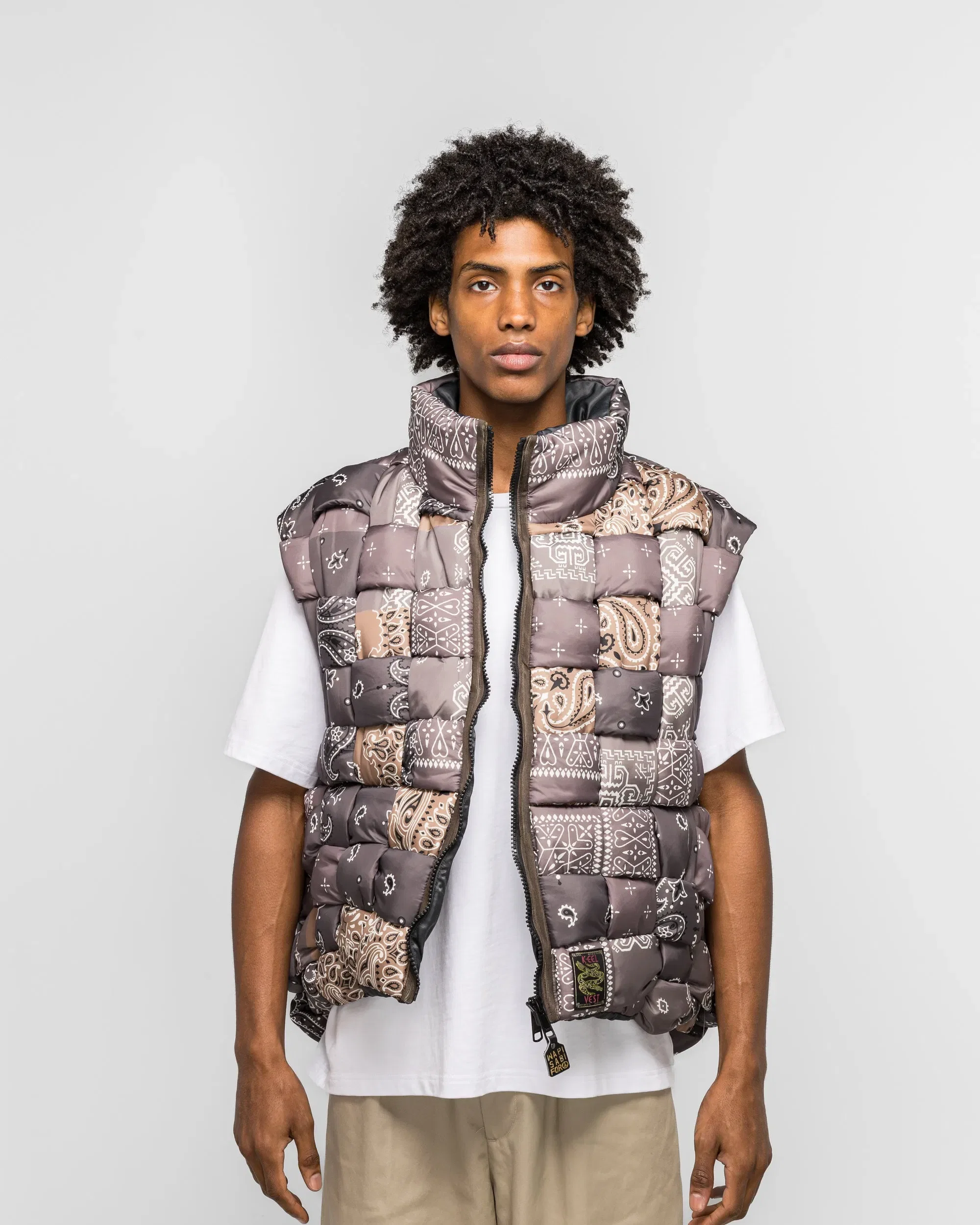 KAPITAL Bandanna Nylon KEEL Weaving Vest - Brown