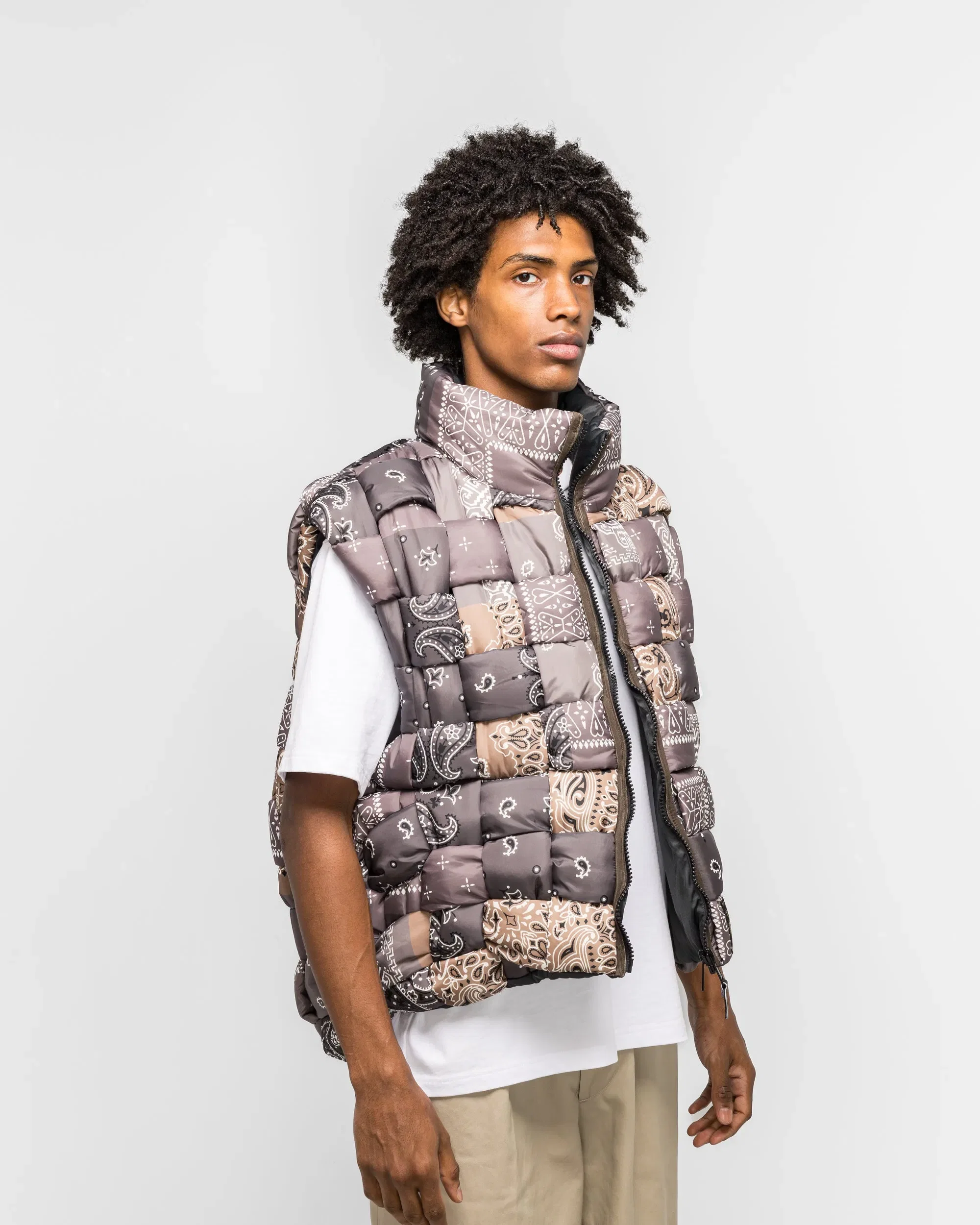 KAPITAL Bandanna Nylon KEEL Weaving Vest - Brown