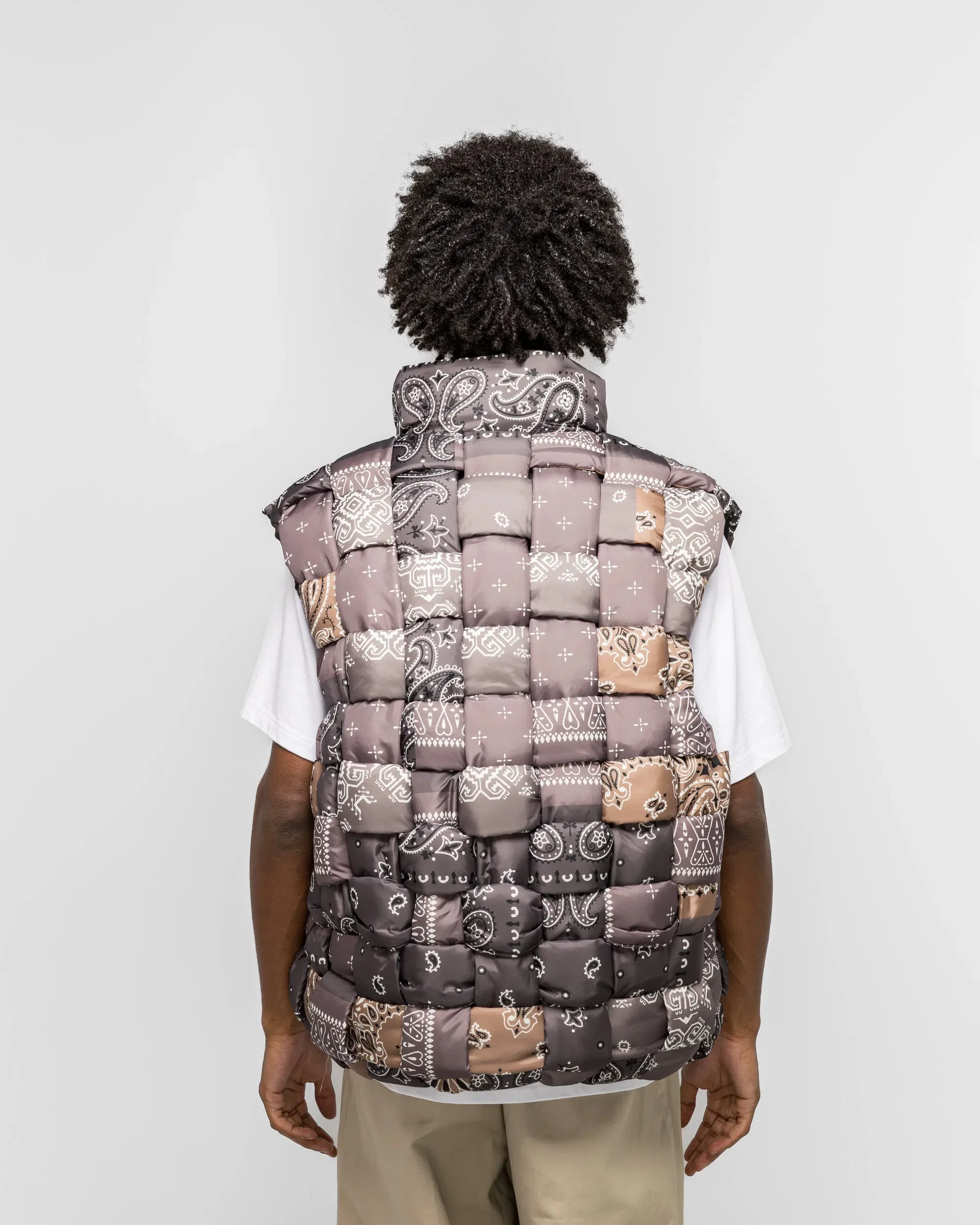 KAPITAL Bandanna Nylon KEEL Weaving Vest - Brown