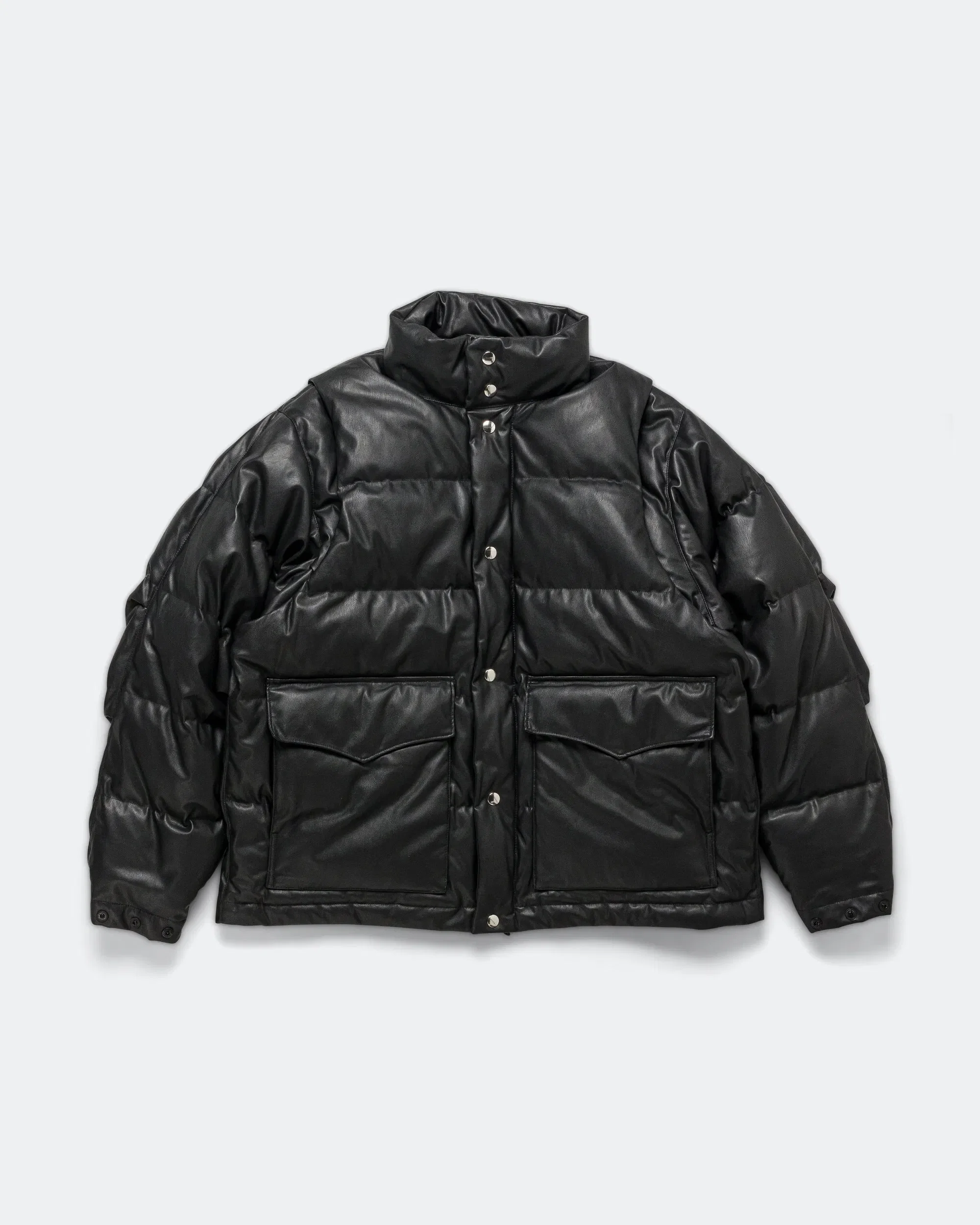 DAIWA PIER39 Tech 2WAY Leather Like Down Jacket - Black