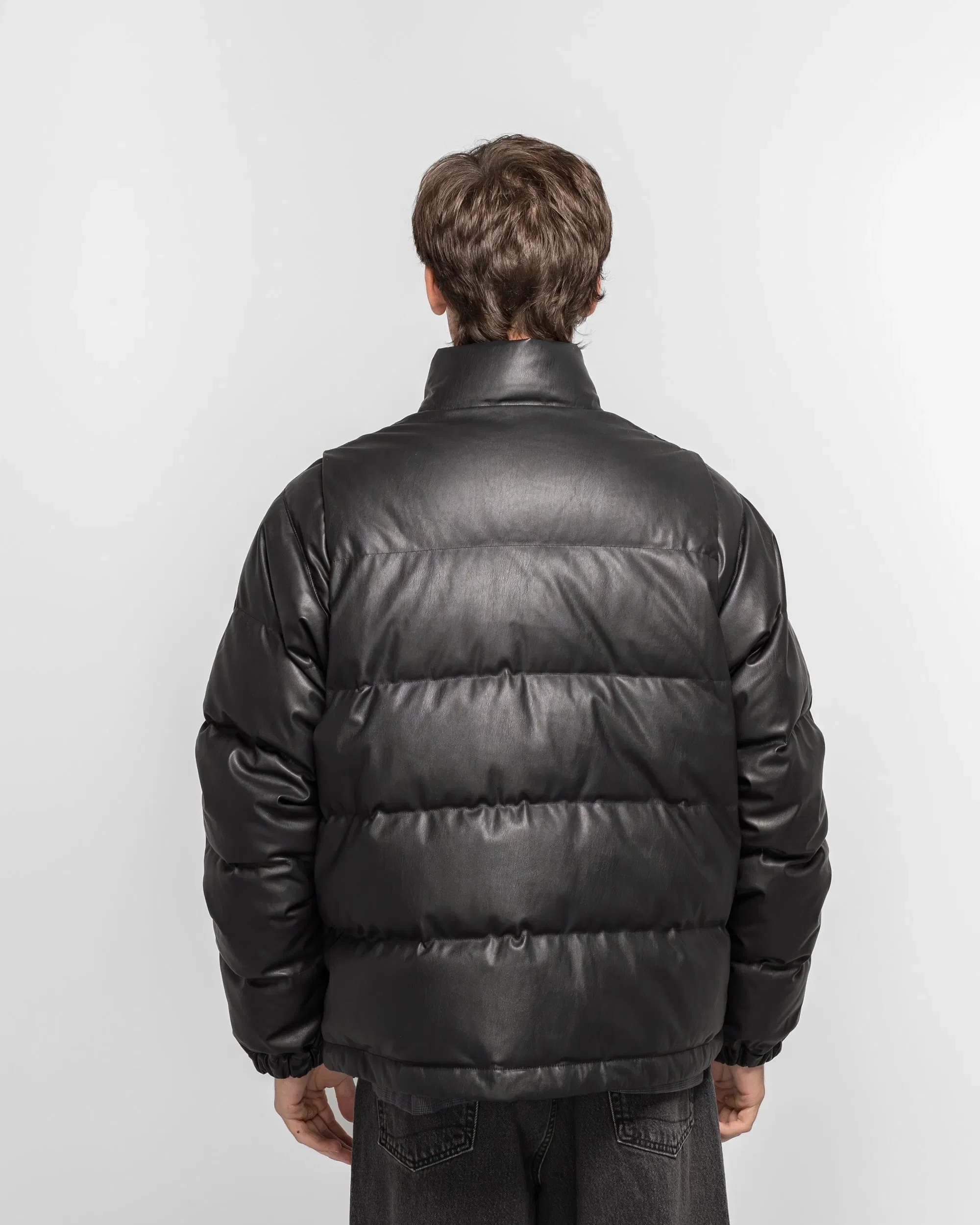 DAIWA PIER39 Tech 2WAY Leather Like Down Jacket - Black