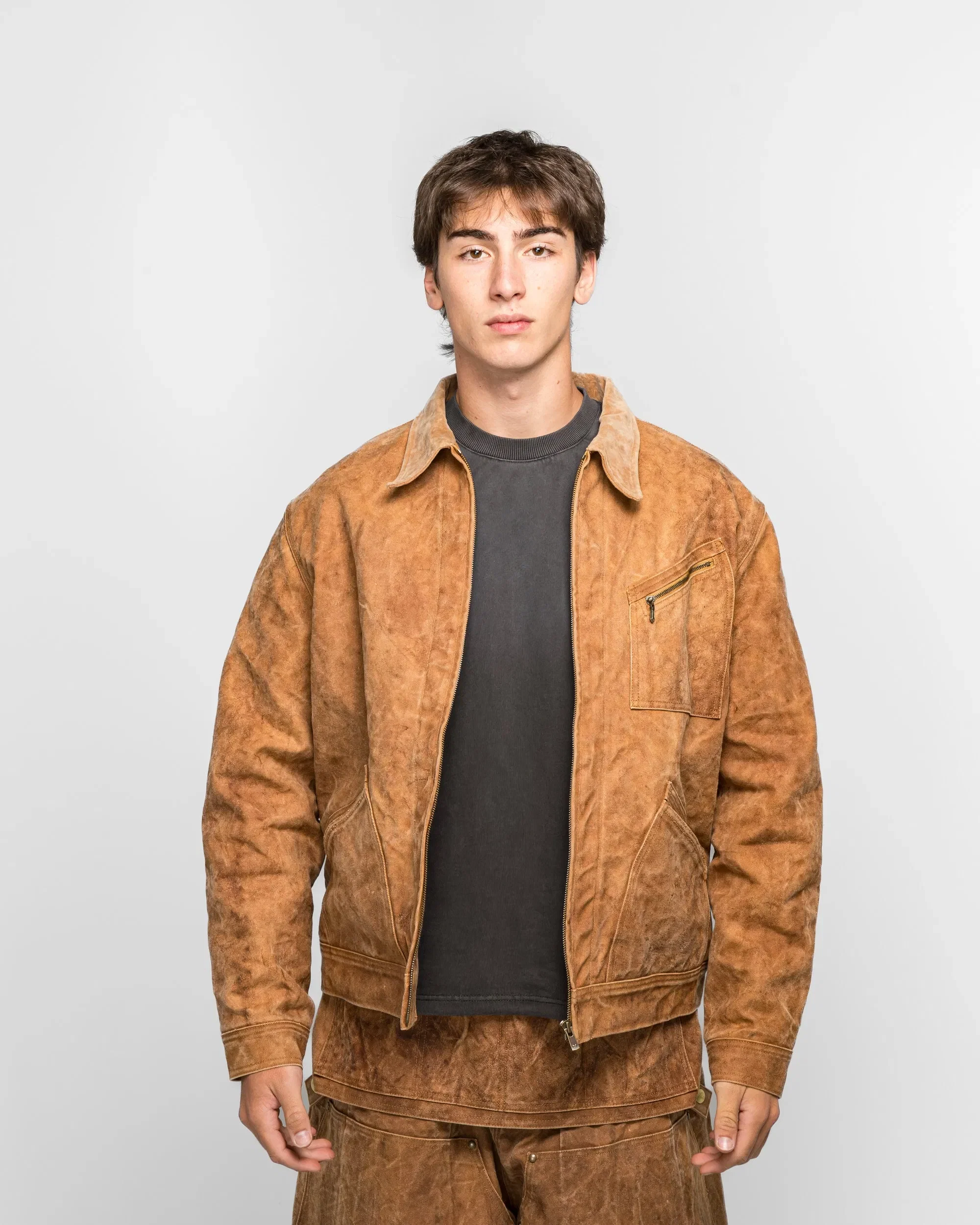Needles Zipped Work Jacket - Brown Duck Canvas