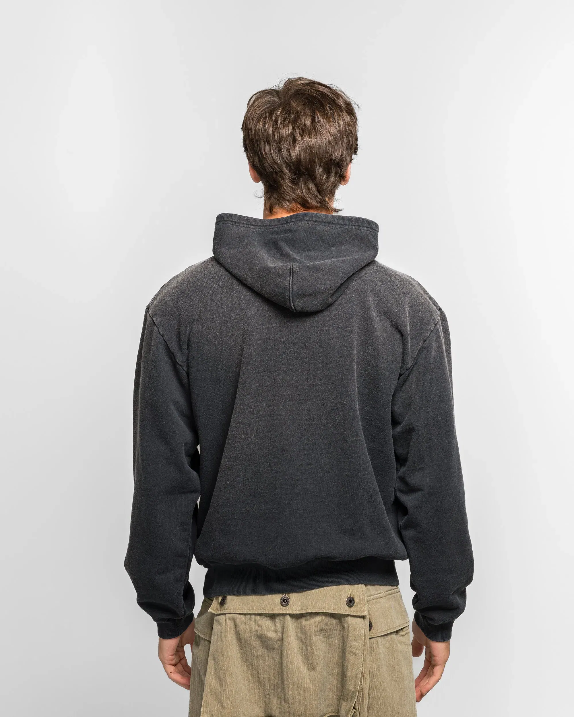 KAPITAL SWT Knit Hoodie ('P' BULLDOG) - Black