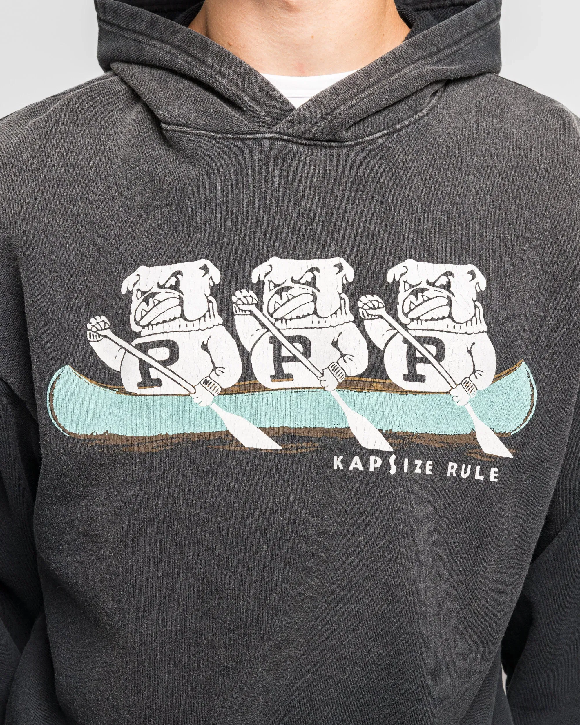 KAPITAL SWT Knit Hoodie ('P' BULLDOG) - Black