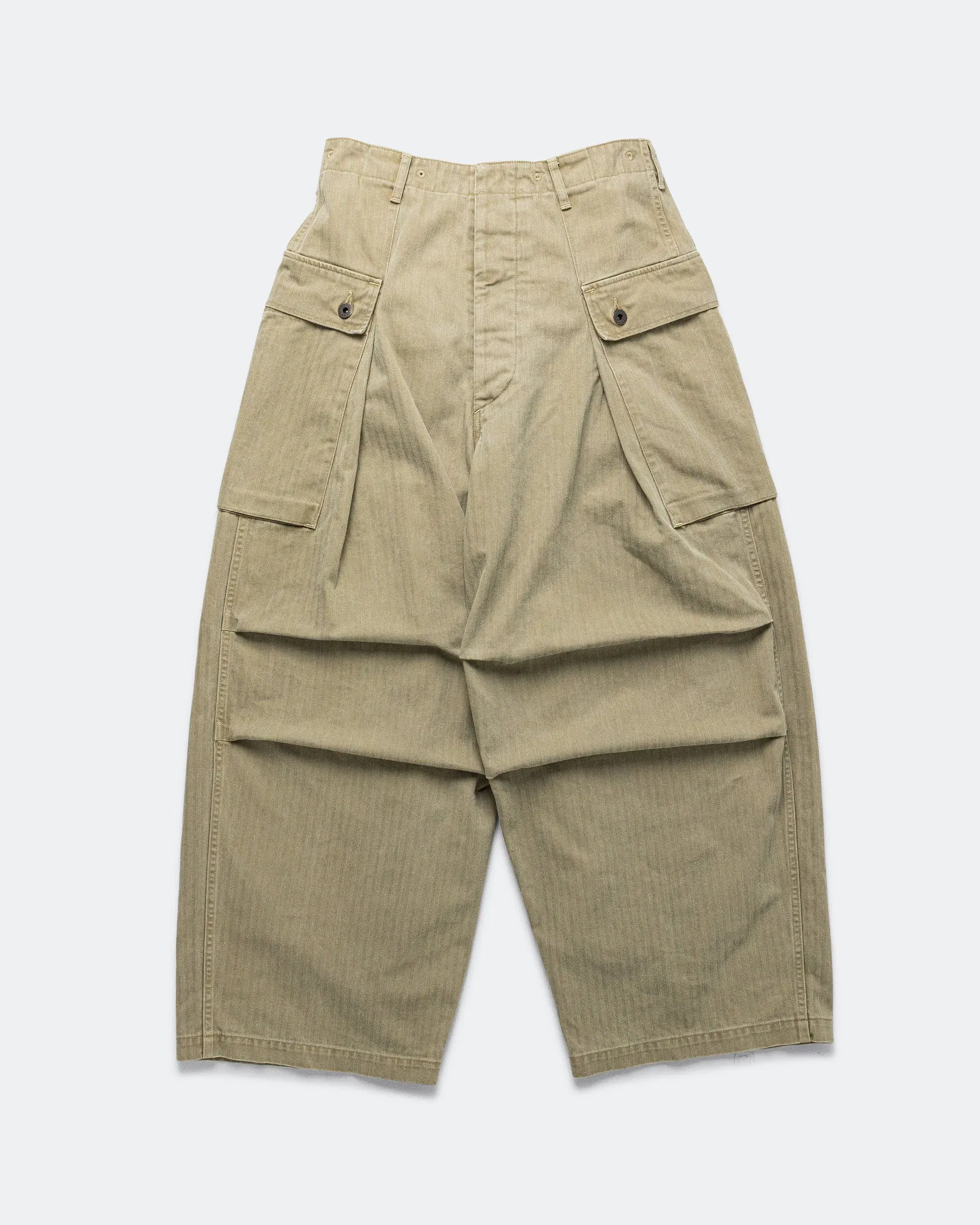 KAPITAL Herringbone JUMBO MONKEY Pants - Khaki