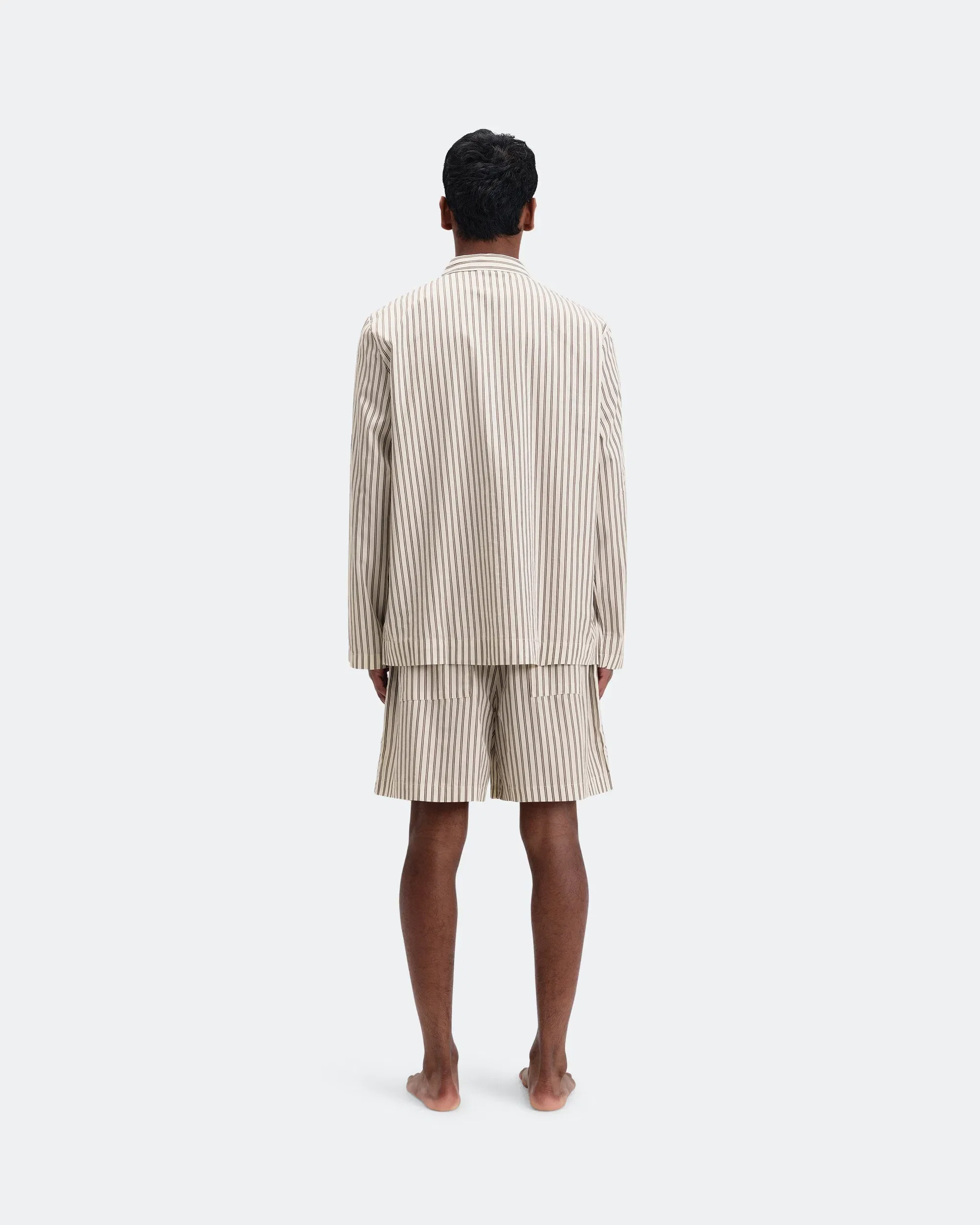 TEKLA Pyjama Shorts - Hopper Stripes Cotton Poplin
