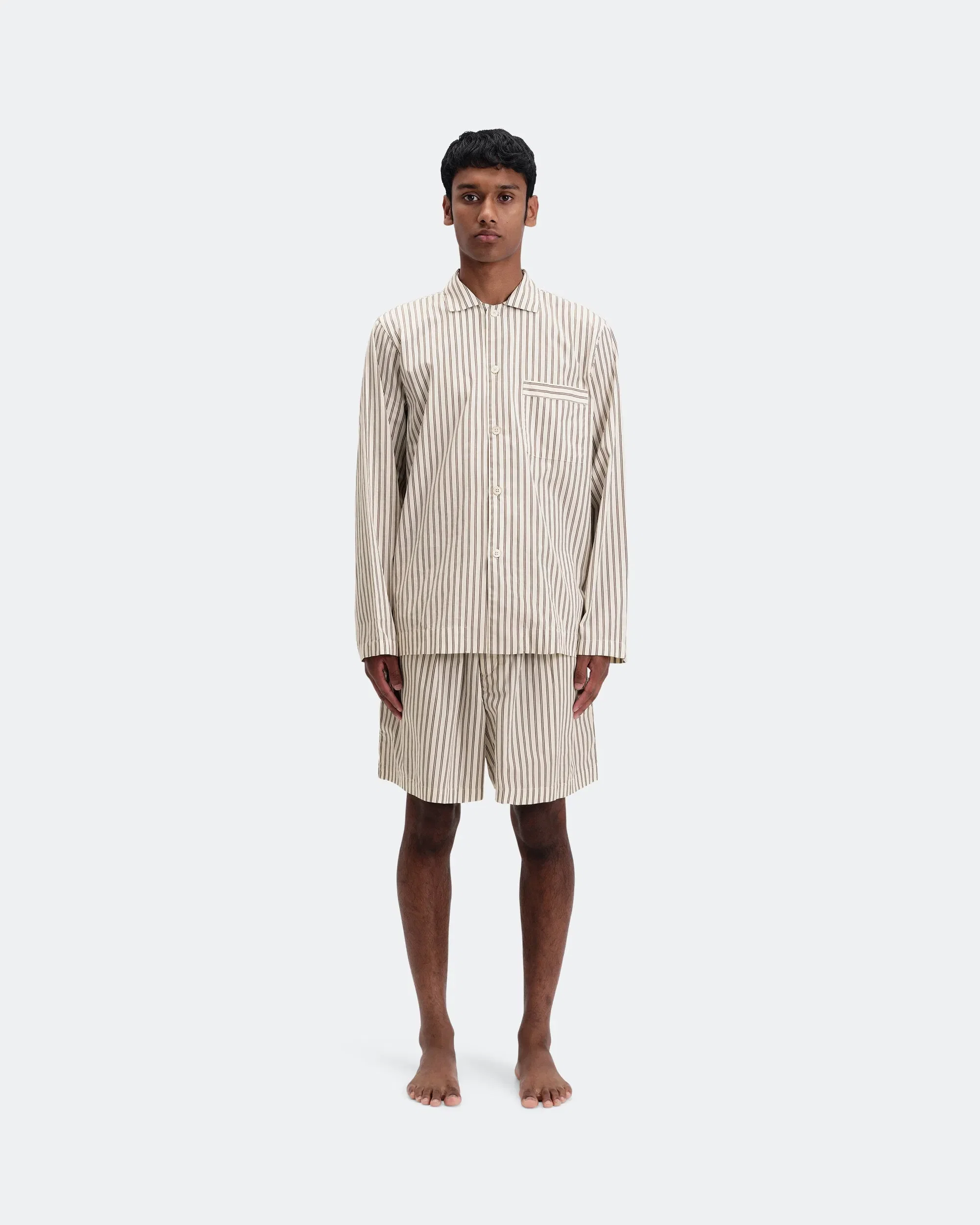 TEKLA Pyjama Shorts - Hopper Stripes Cotton Poplin