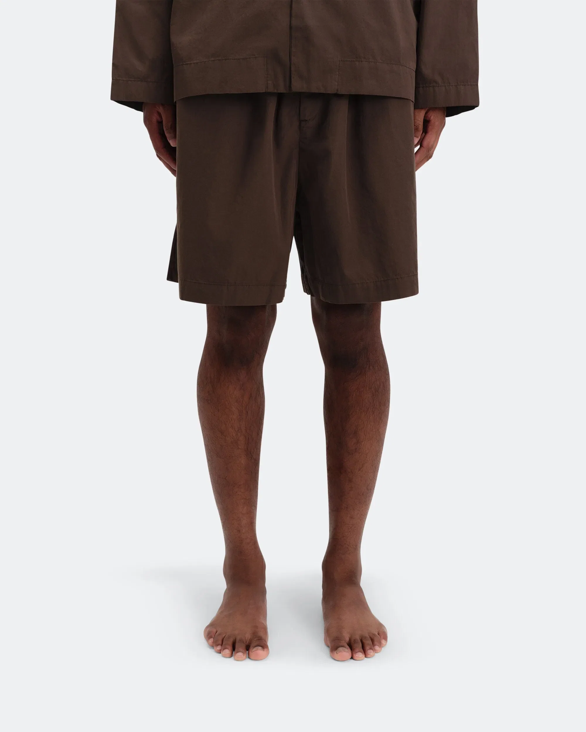 TEKLA Pyjama Shorts - Coffee Cotton Poplin