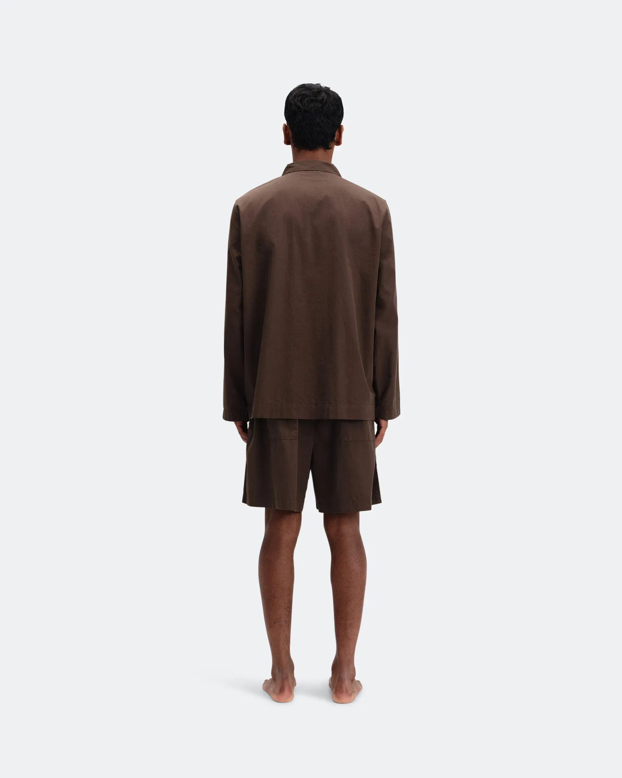 TEKLA Pyjama Shorts - Coffee Cotton Poplin