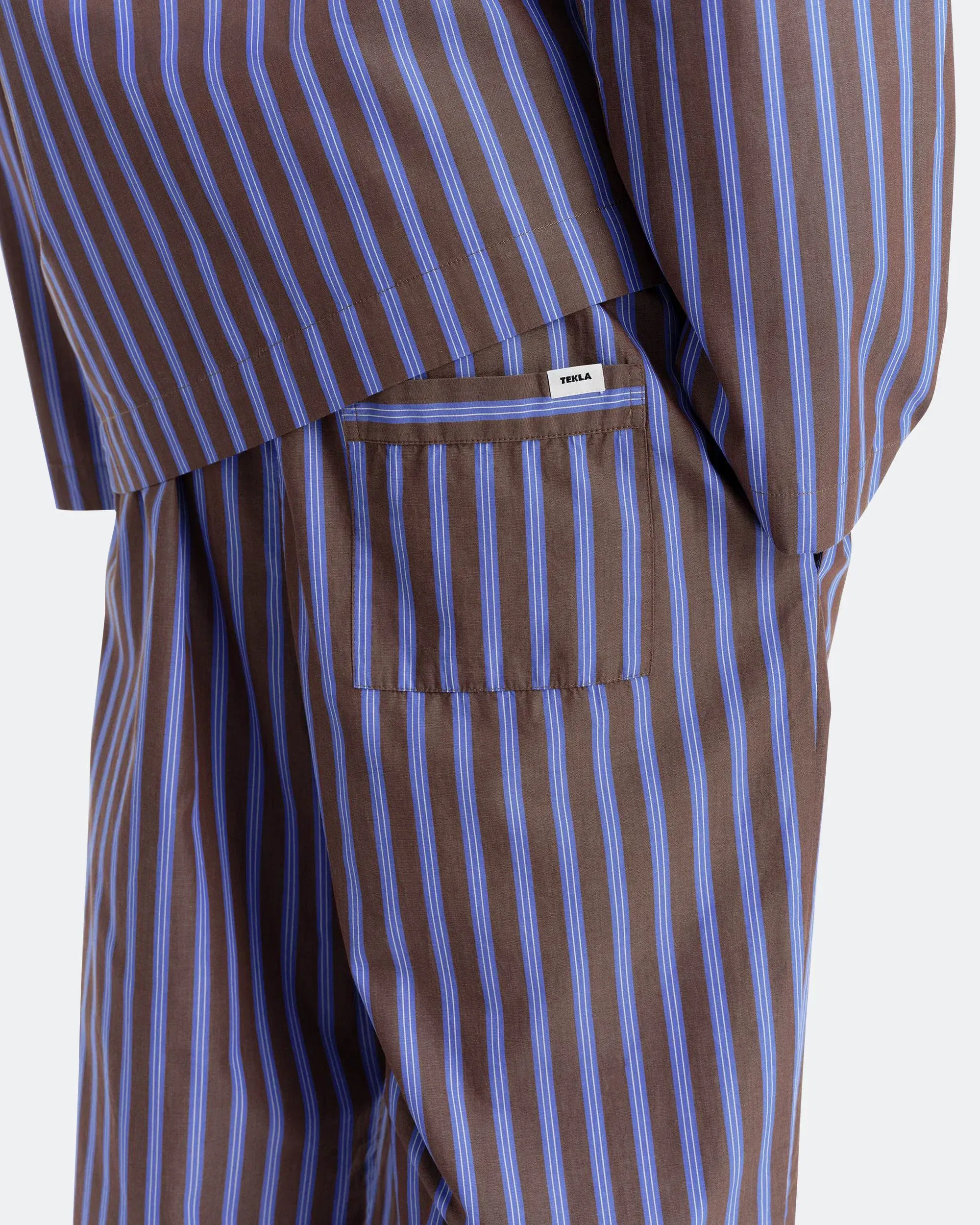 TEKLA Pyjama Pant - Chestnut Stripes