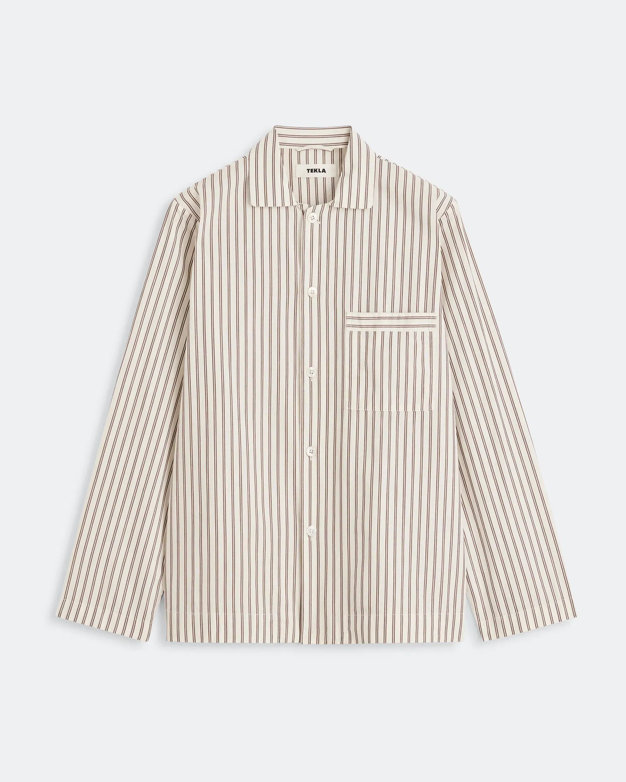TEKLA Pyjama Shirt - Hopper Stripes Cotton Poplin