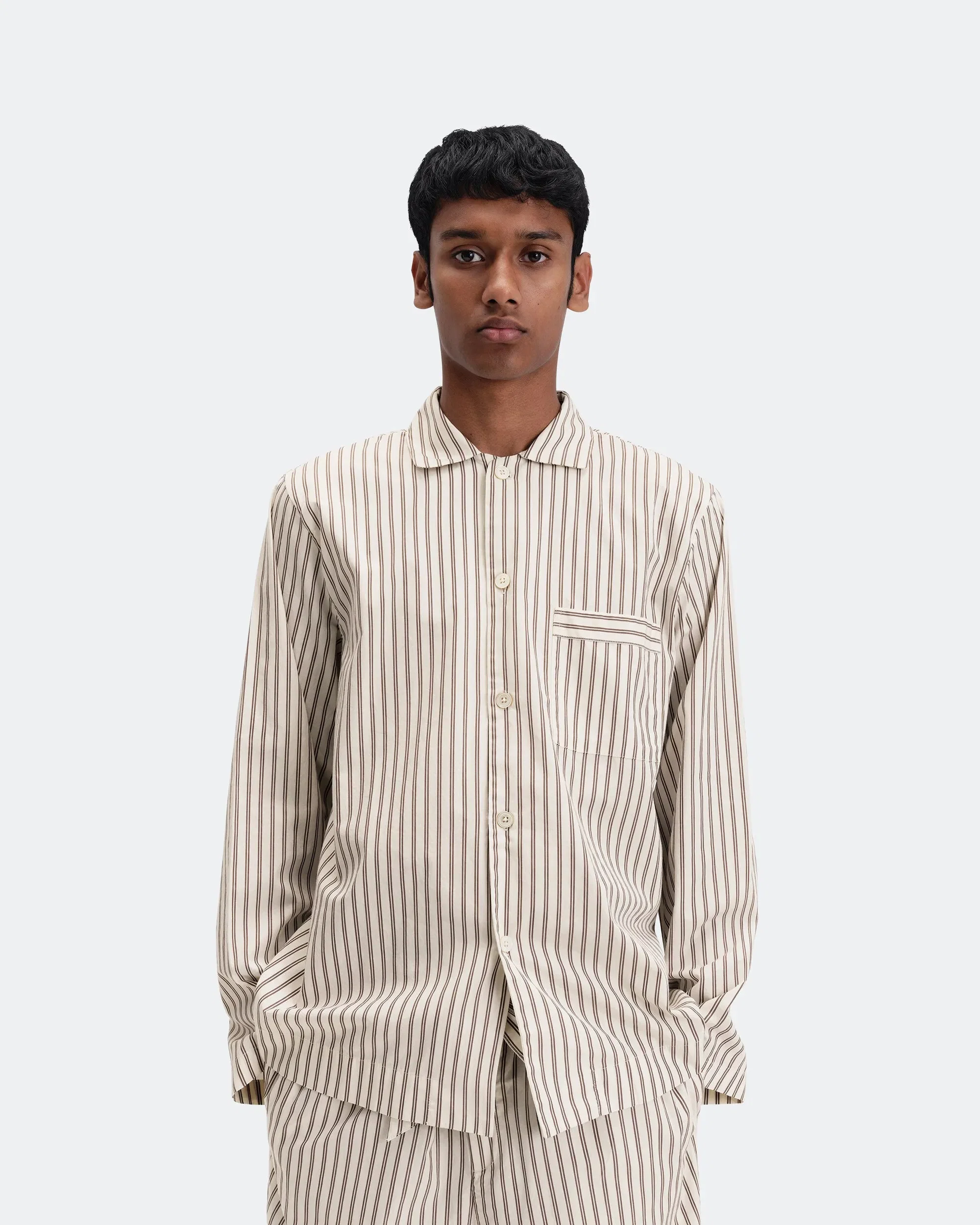 TEKLA Pyjama Shirt - Hopper Stripes Cotton Poplin