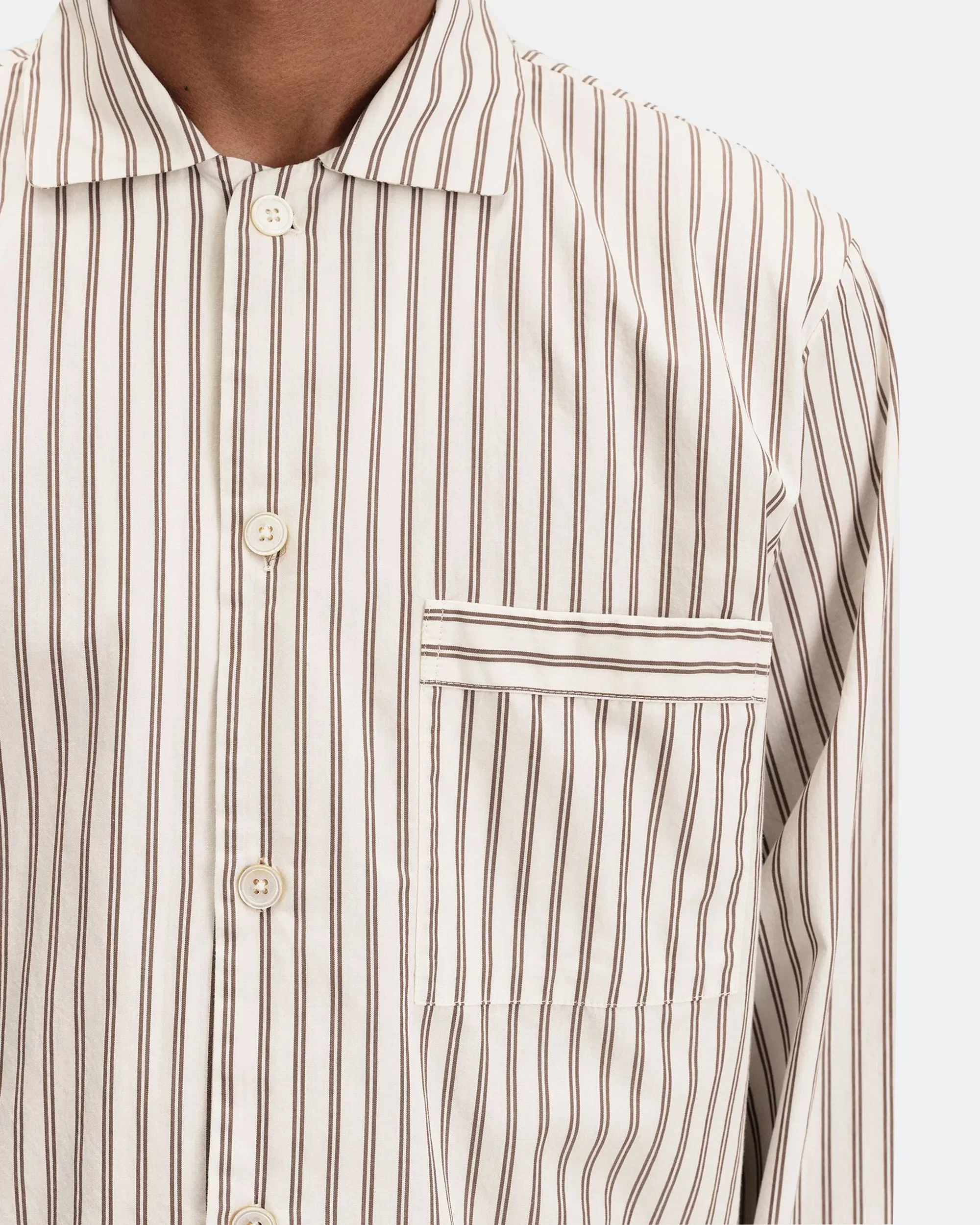 TEKLA Pyjama Shirt - Hopper Stripes Cotton Poplin