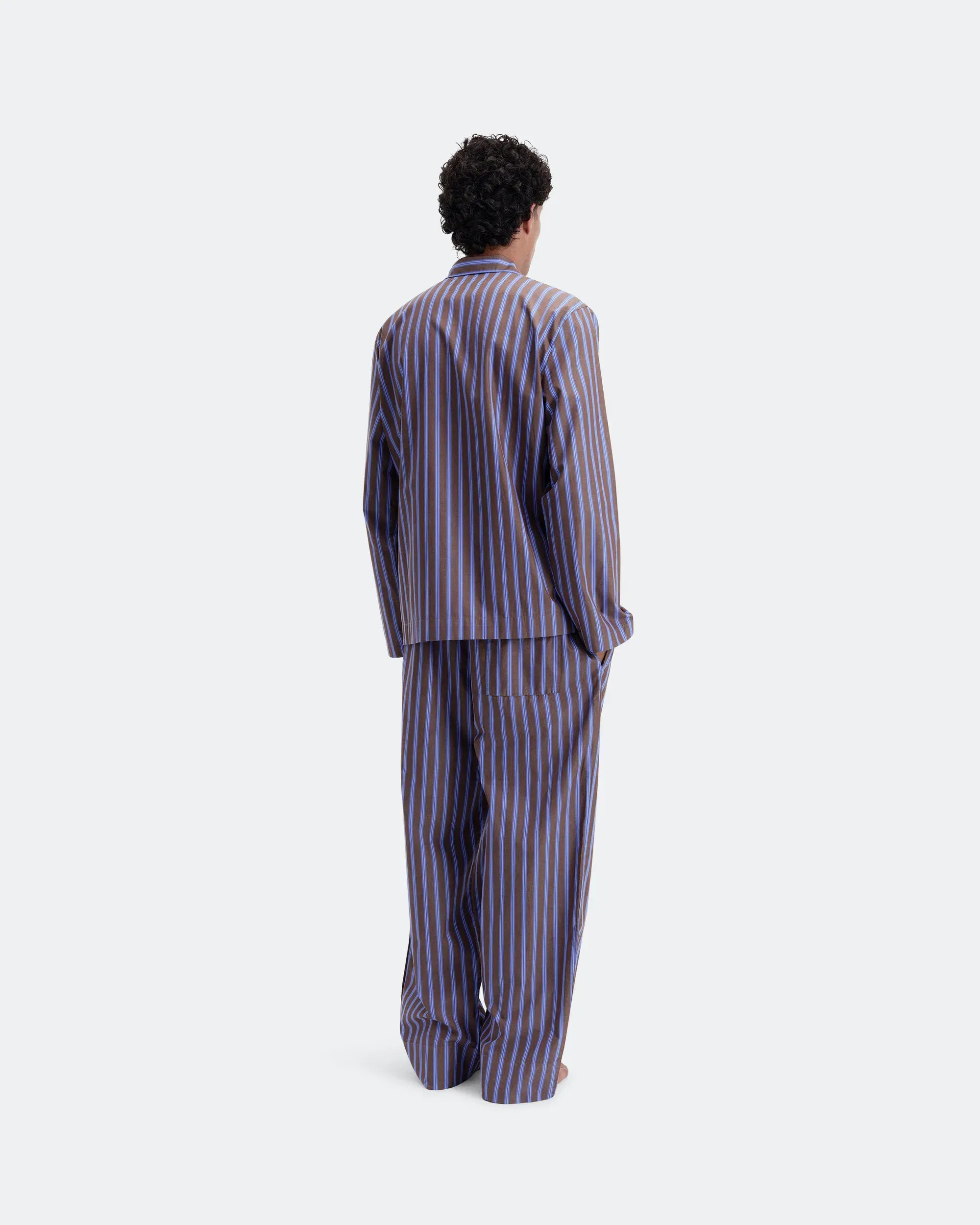 TEKLA Pyjama Shirt - Chestnut Stripes