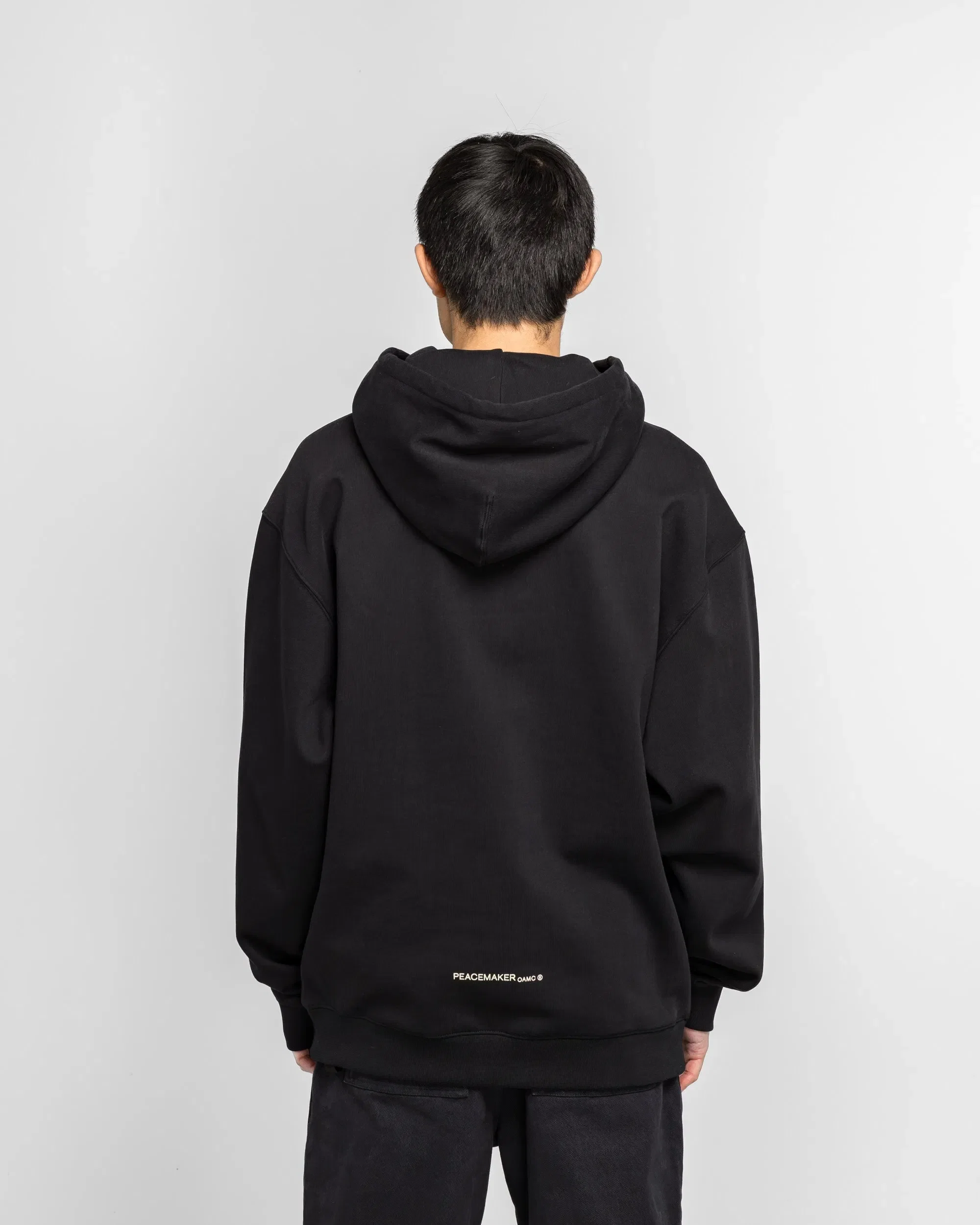 OAMC Peacemaker Loose Fit Hoodie Languages Print - Black