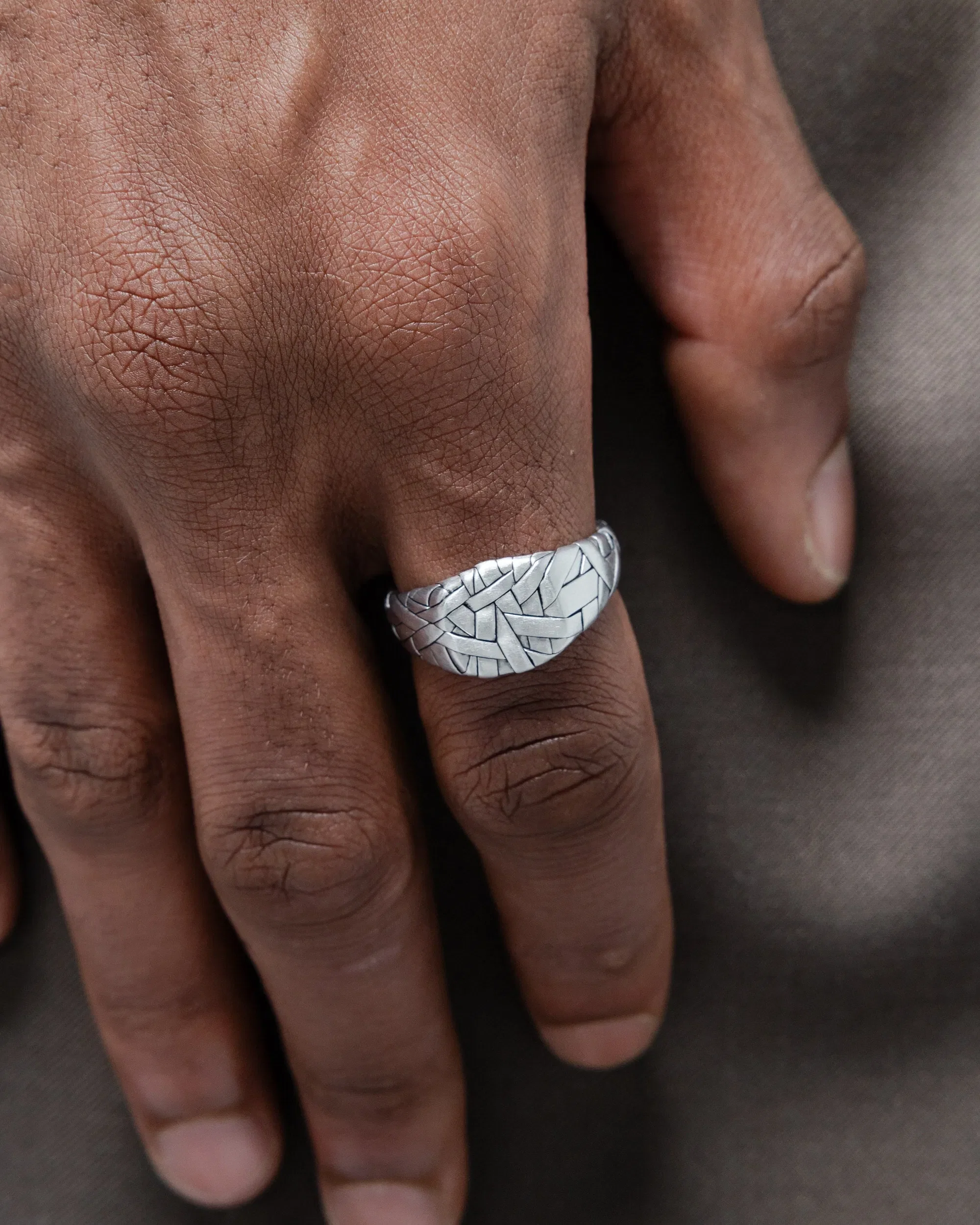 Tom Wood Quilt Ring Small - 925 Silver