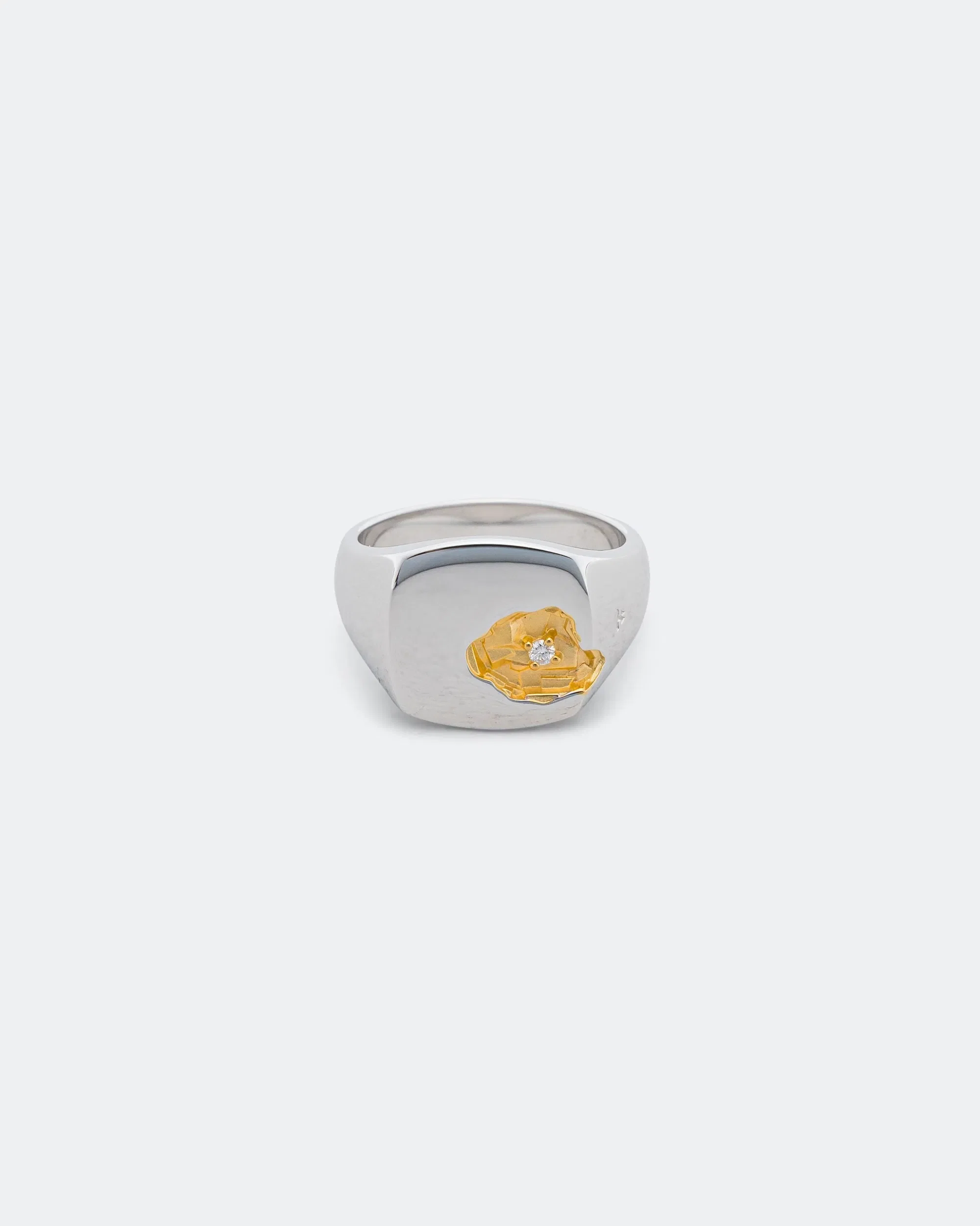 Tom Wood Mined Ring Large Diamond - 18K Gold/925 Silver