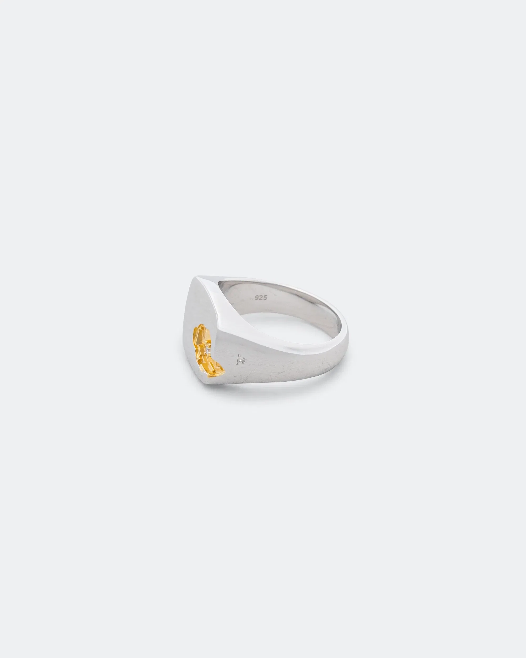 Tom Wood Mined Ring Large Diamond - 18K Gold/925 Silver