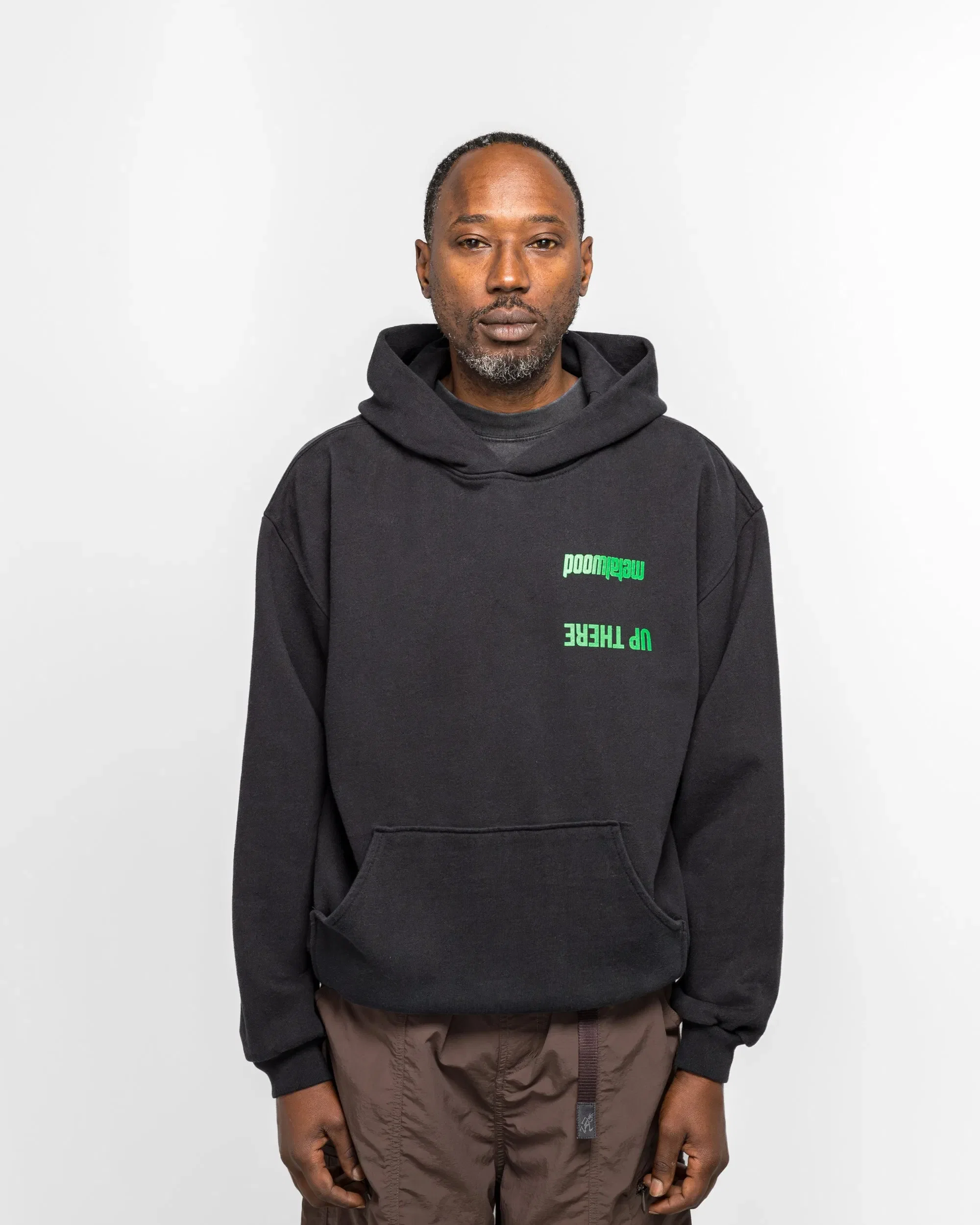 Metalwood Handful Hooded Sweatshirt x UP THERE - Overdyed Black Wash