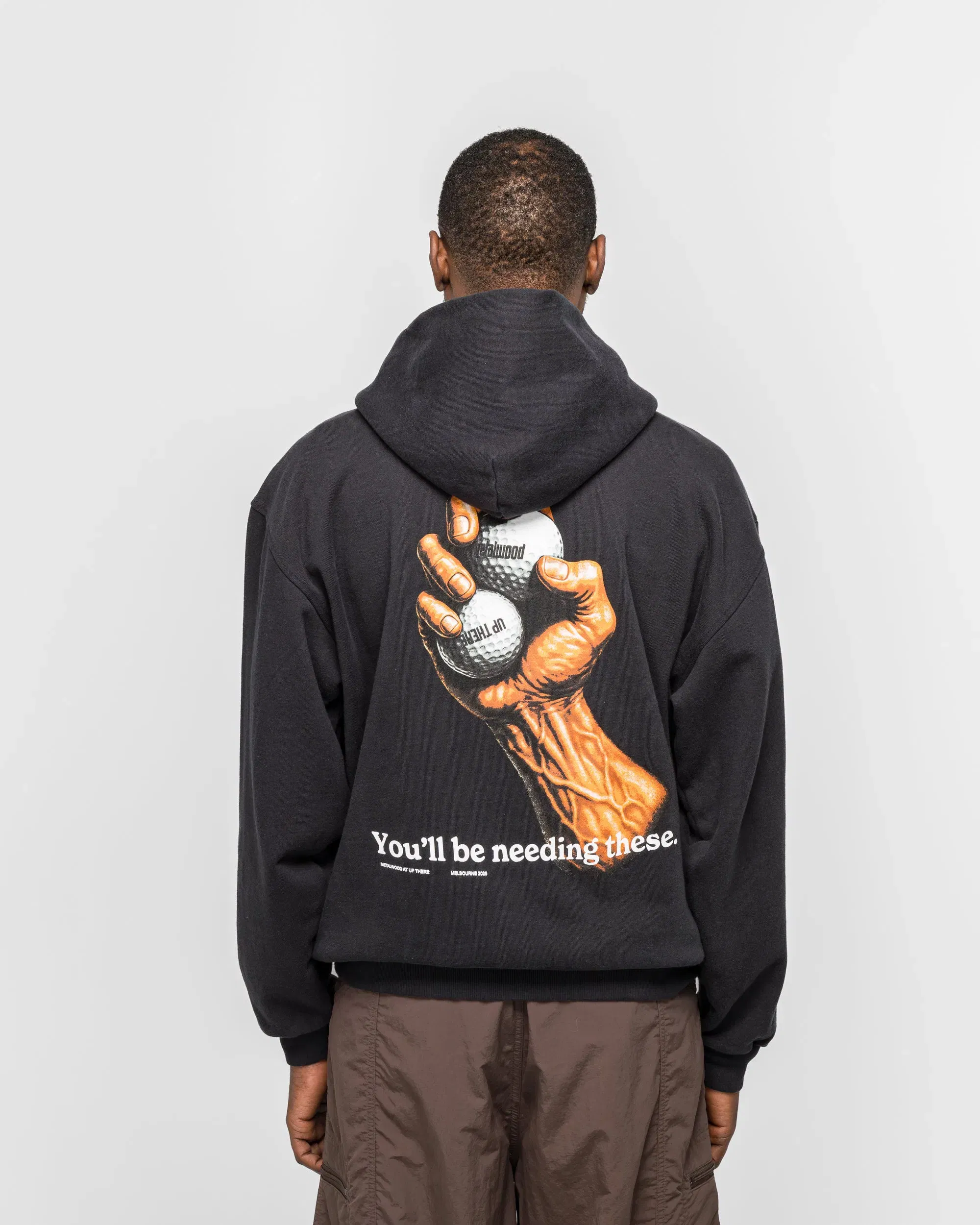 Metalwood Handful Hooded Sweatshirt x UP THERE - Overdyed Black Wash