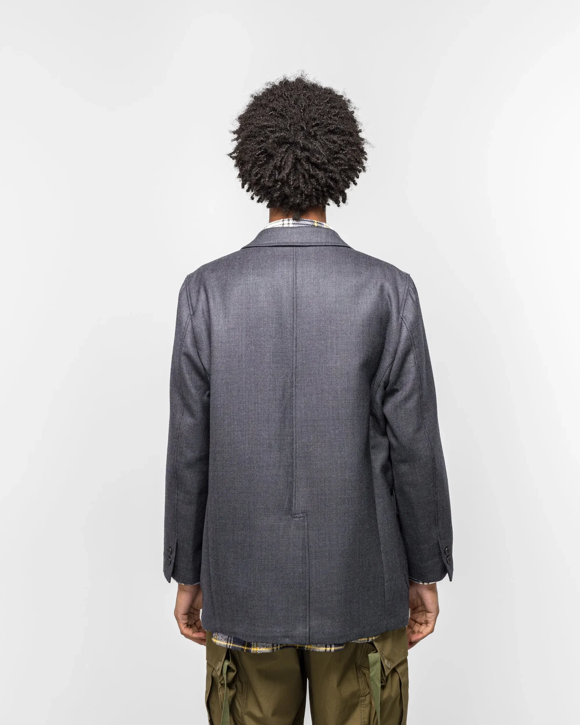 BEAMS PLUS 3B Blazer Box-Fit Wool Double Weave - Navy