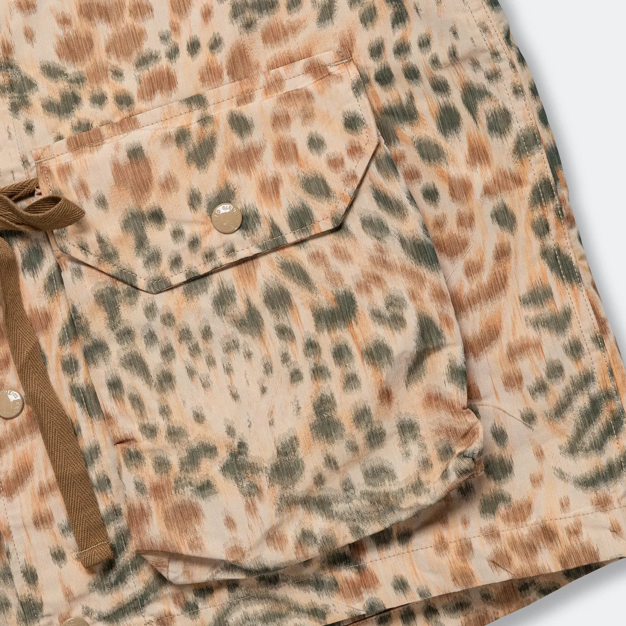 Engineered Garments Field Vest - Brown Poly Leopard Print