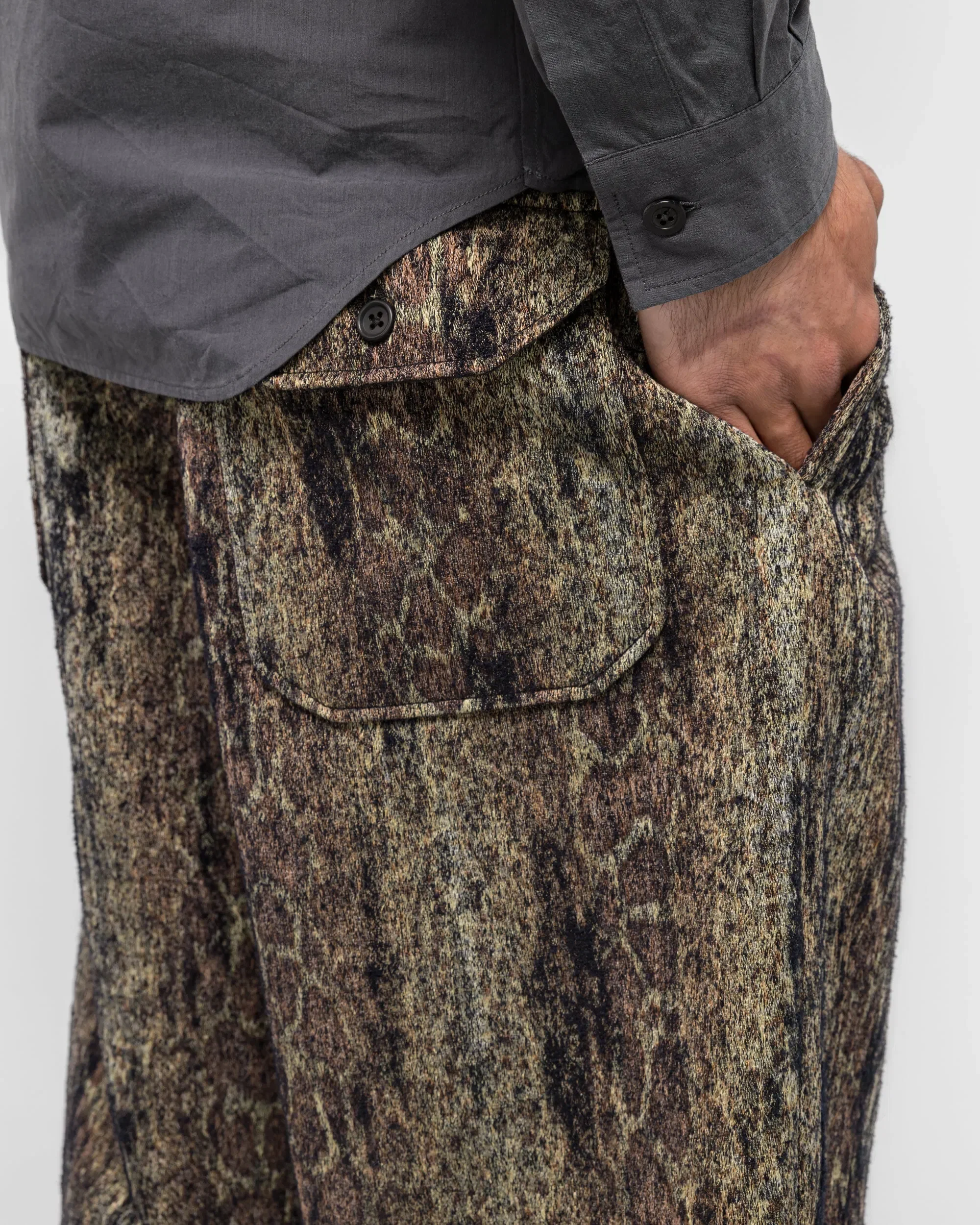 Engineered Garments Carlyle Pant - Gold Wood Camo Jacquard