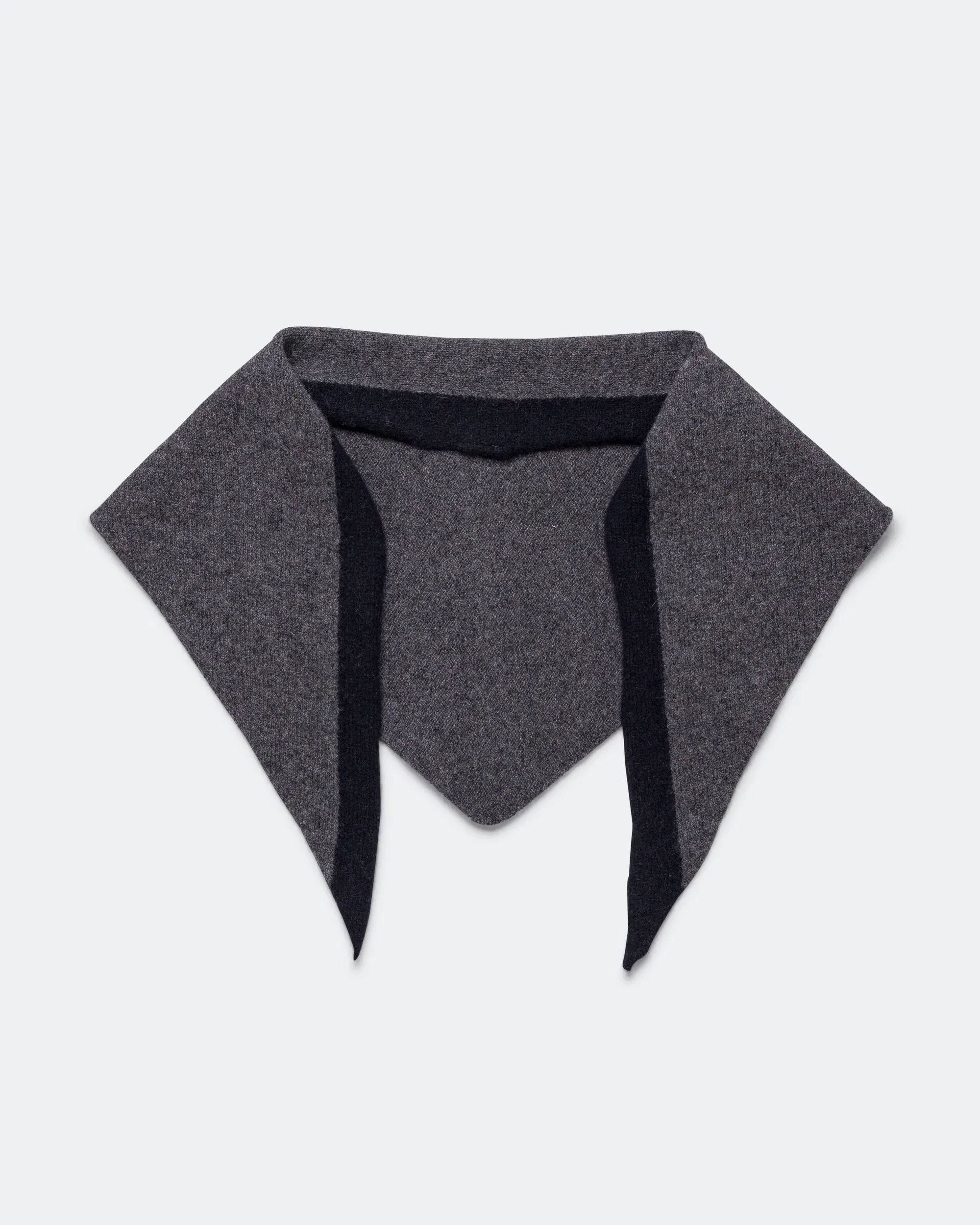 MHL. Tipped Scout Scarf - Grey/Ink Lambswool
