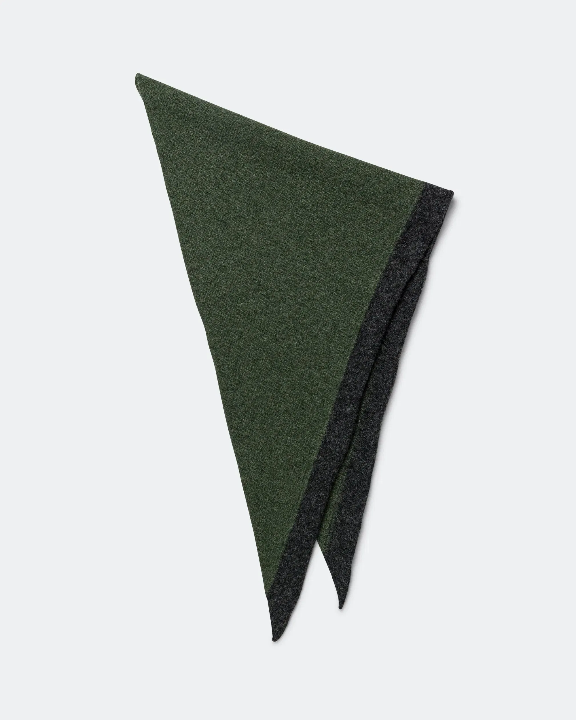 MHL. Tipped Scout Scarf - Green/Charcoal Lambswool