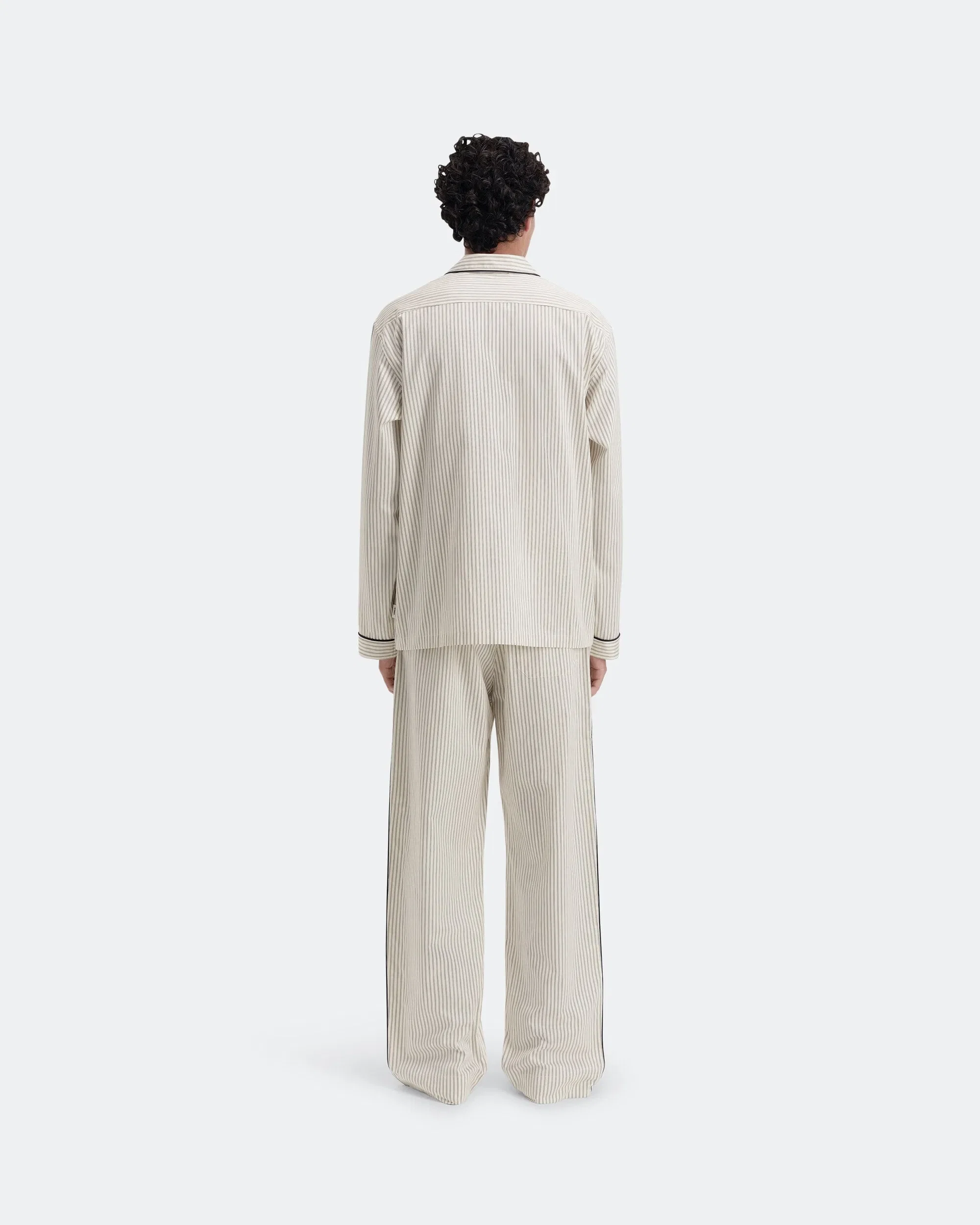 TEKLA Sateen Pyjama Pant - Brown Pin Stripes
