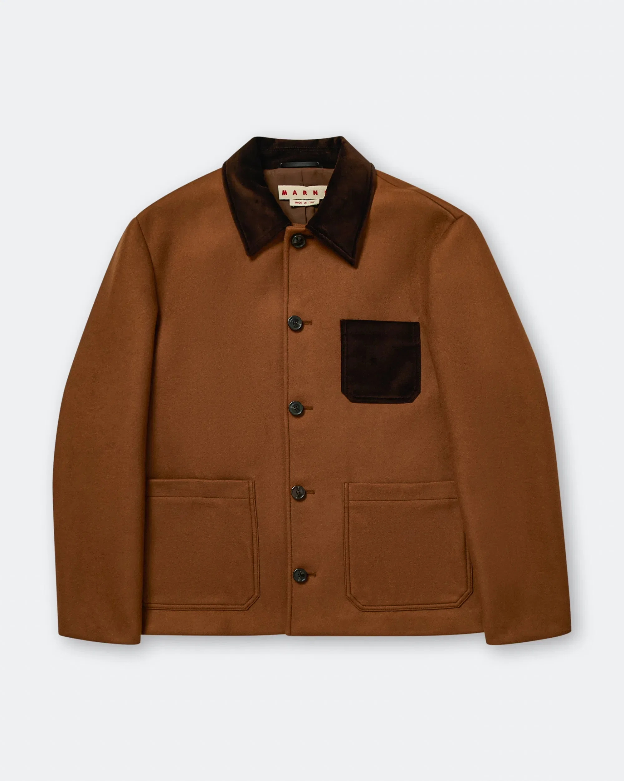 Marni Double Splittable Wool Felt Workwear Jacket - Maroon