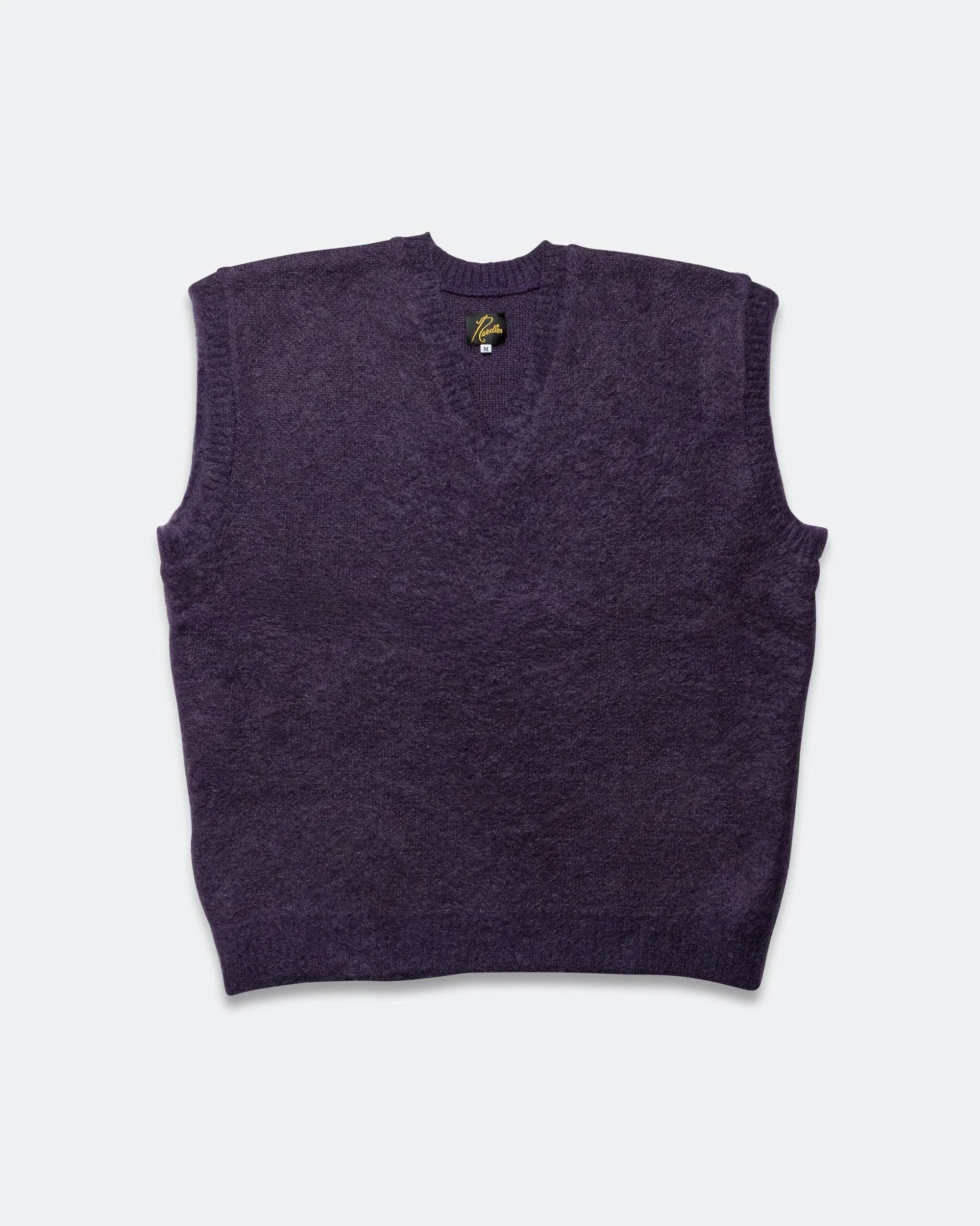 Needles Mohair Knit Vest - Purple Solid