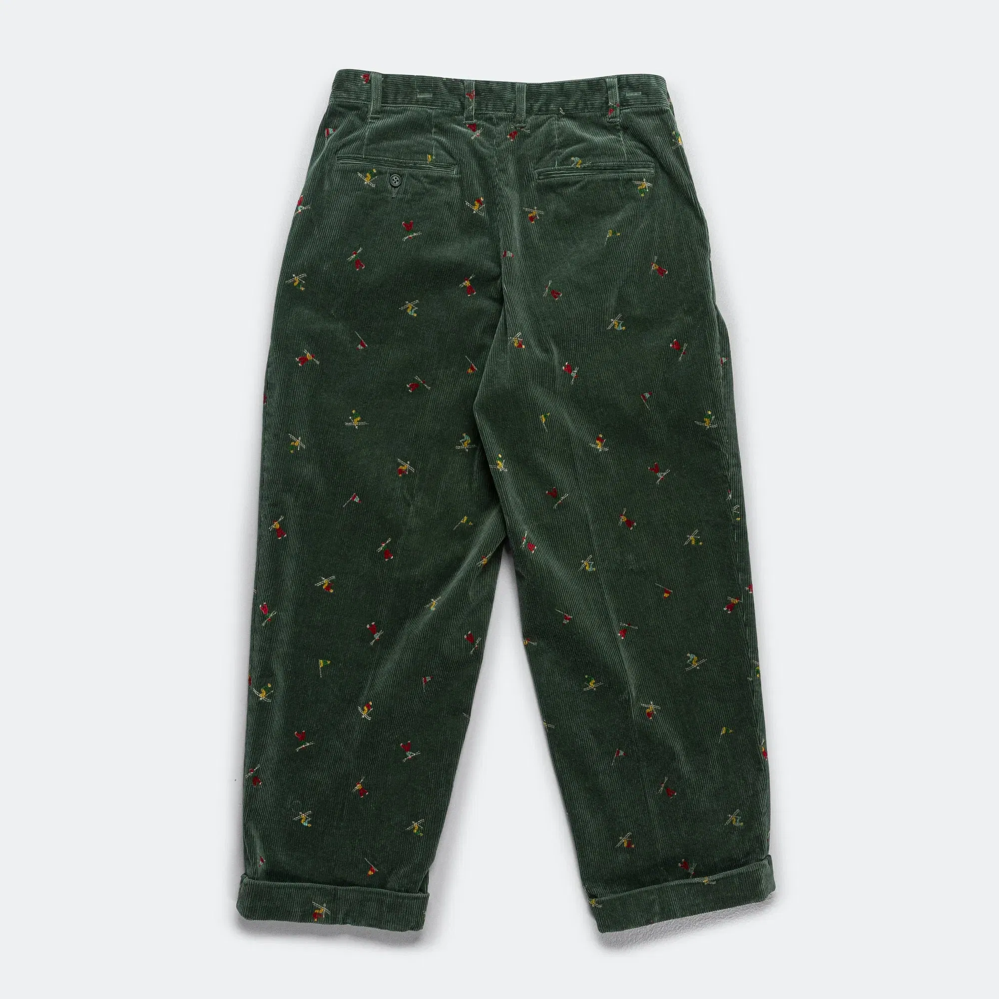 BEAMS PLUS 2 Pleats Trousers Corduroy - Skier Green
